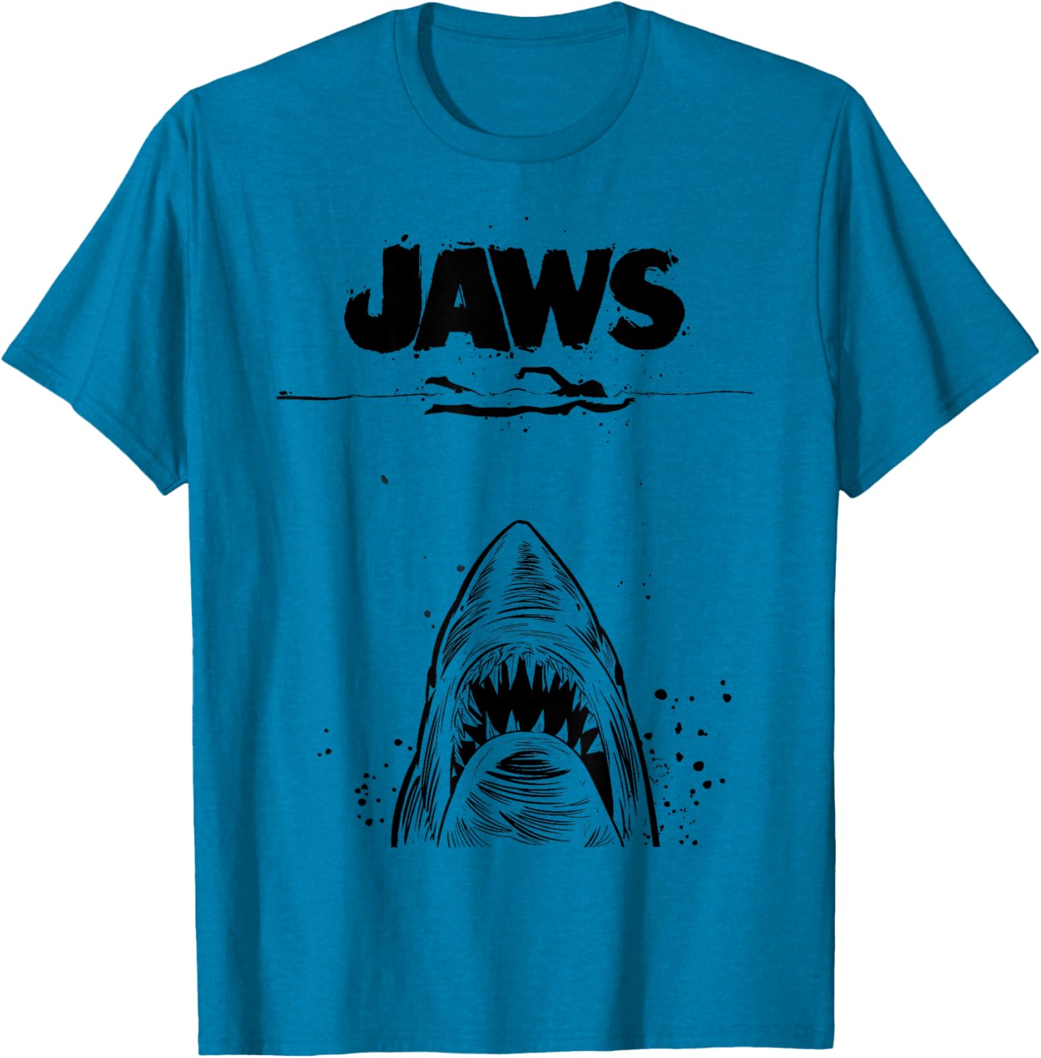 Jaws 50th Anniversary Black and White Sketch 2-Sided T-Shirt - 1