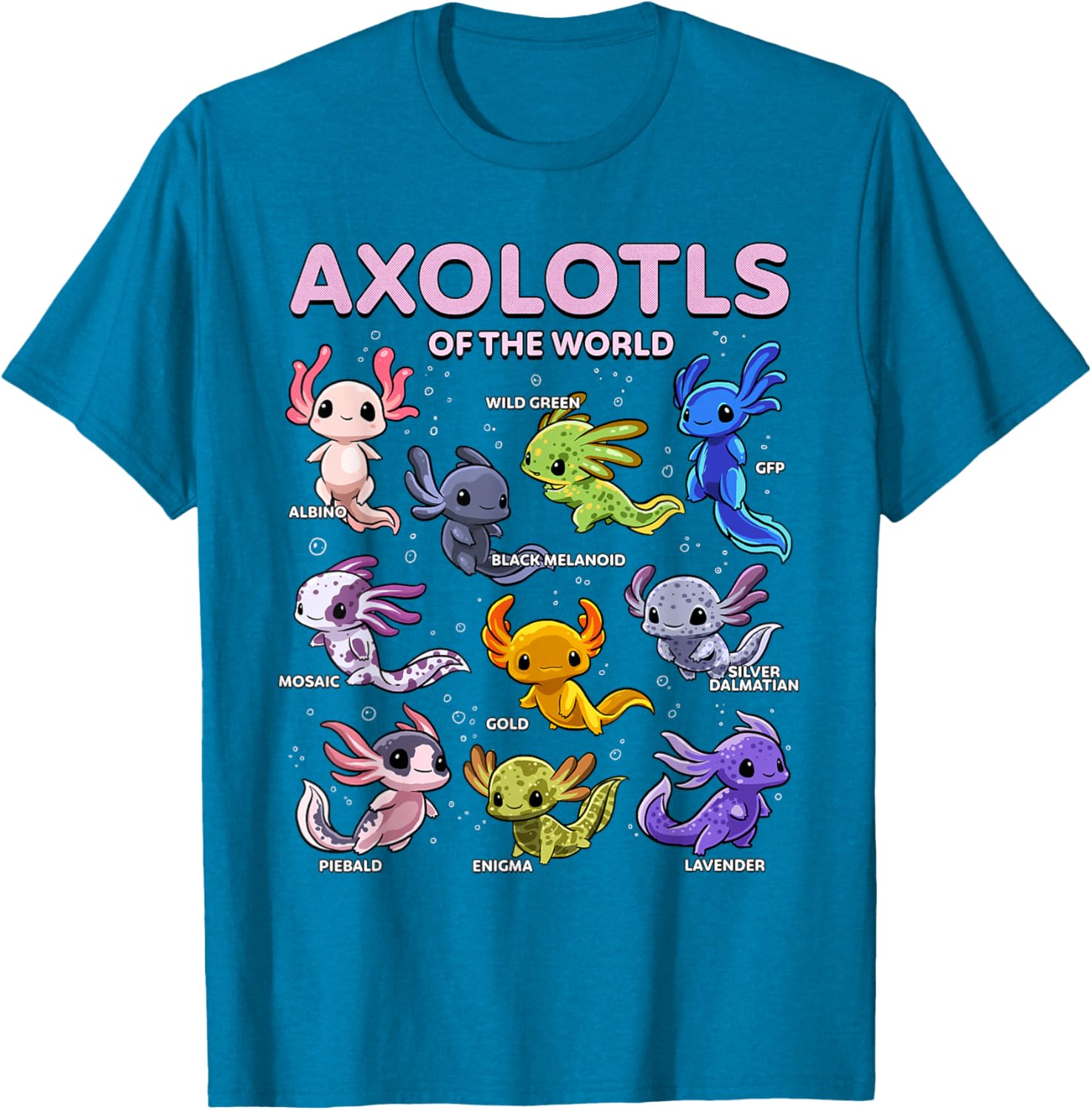 Kawaii Axolotl T-Shirt for Animal Lovers | Cute Axolotls of the World - 2
