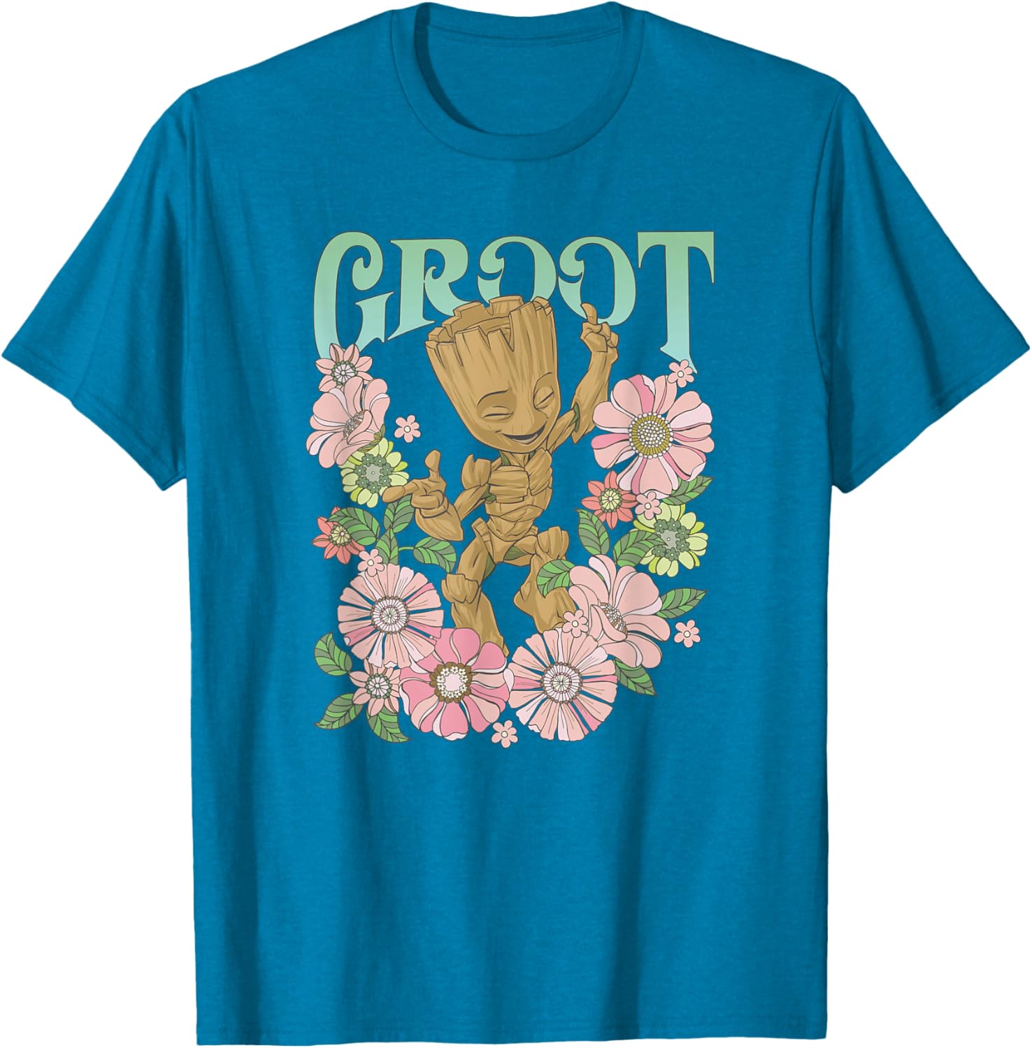 Marvel Guardians of the Galaxy Groot Floral Dance T-Shirt for Fans - 9