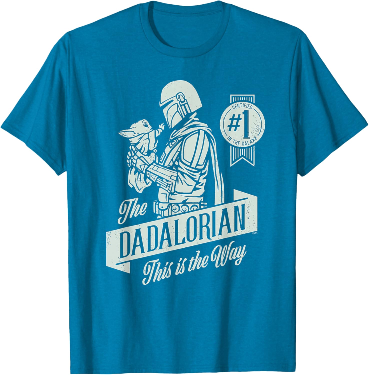 Star Wars Mandalorian Grogu Dadalorian Father's Day T-Shirt for Dads - 4