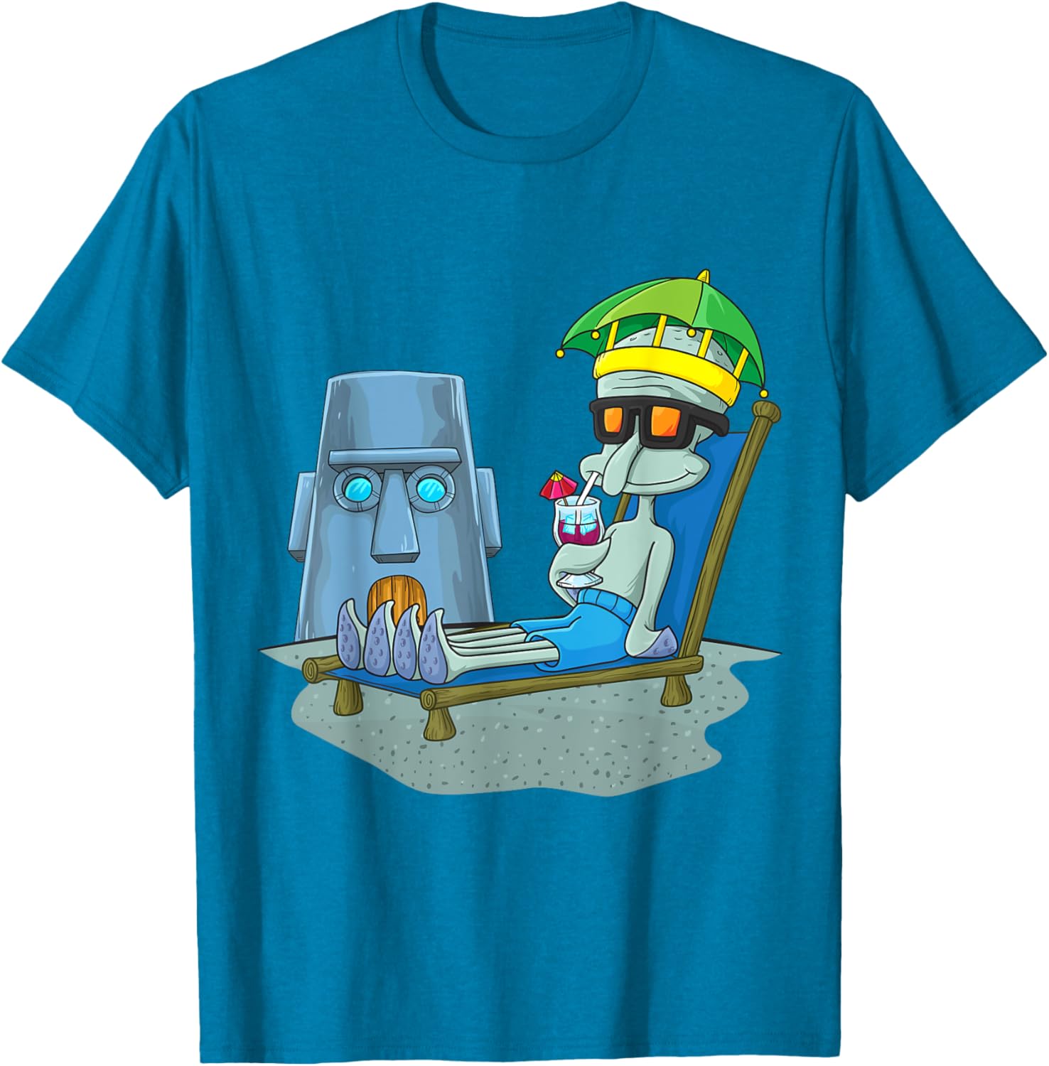 Mademark x SpongeBob SquarePants Squidward Sunbathing T-Shirt for Fans - 22