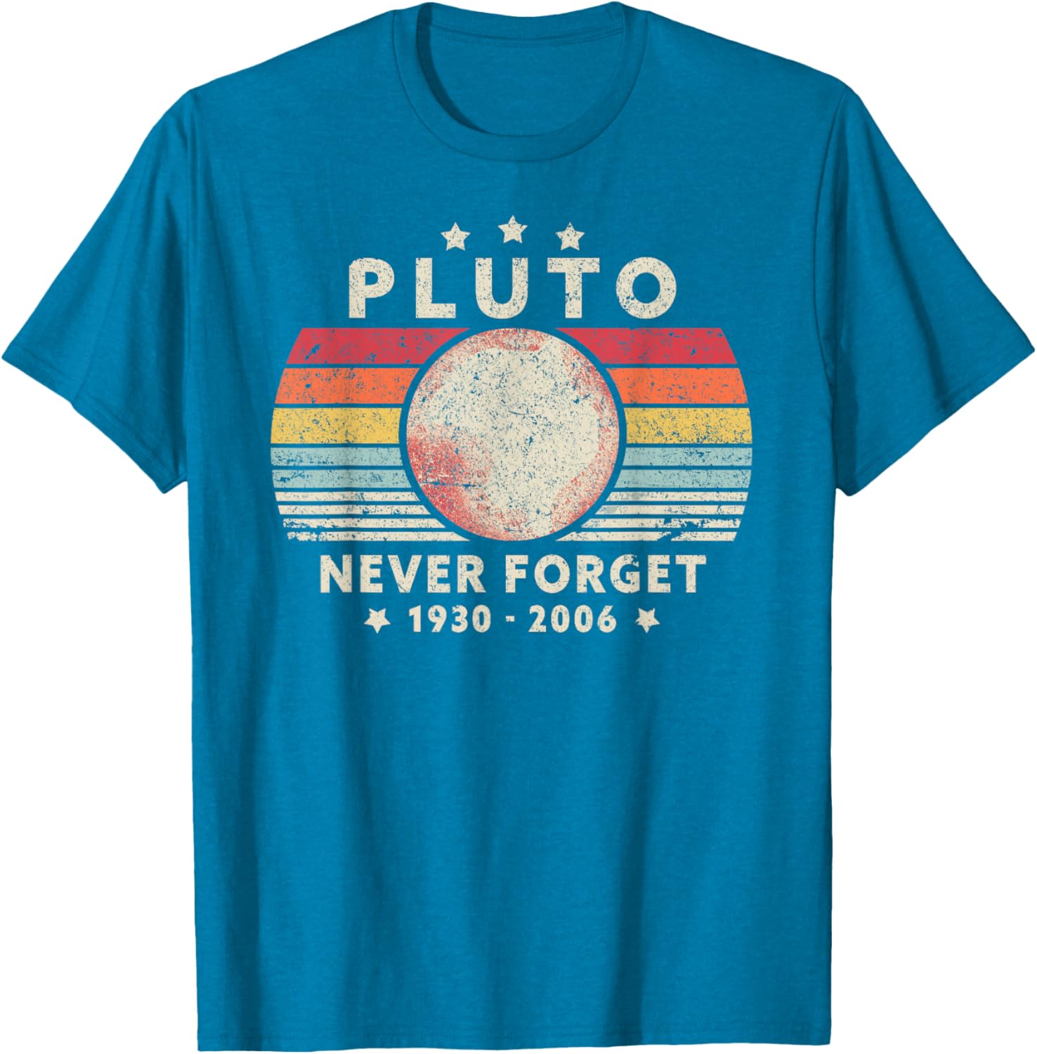 Never Forget Pluto Retro Space Science T-Shirt for Fun Loving Nerds - 8