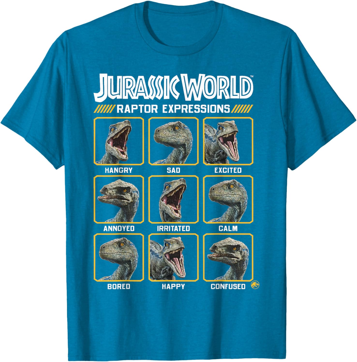 Jurassic World Blue Raptor Expressions Graphic Tee for Kids and Adults - 7