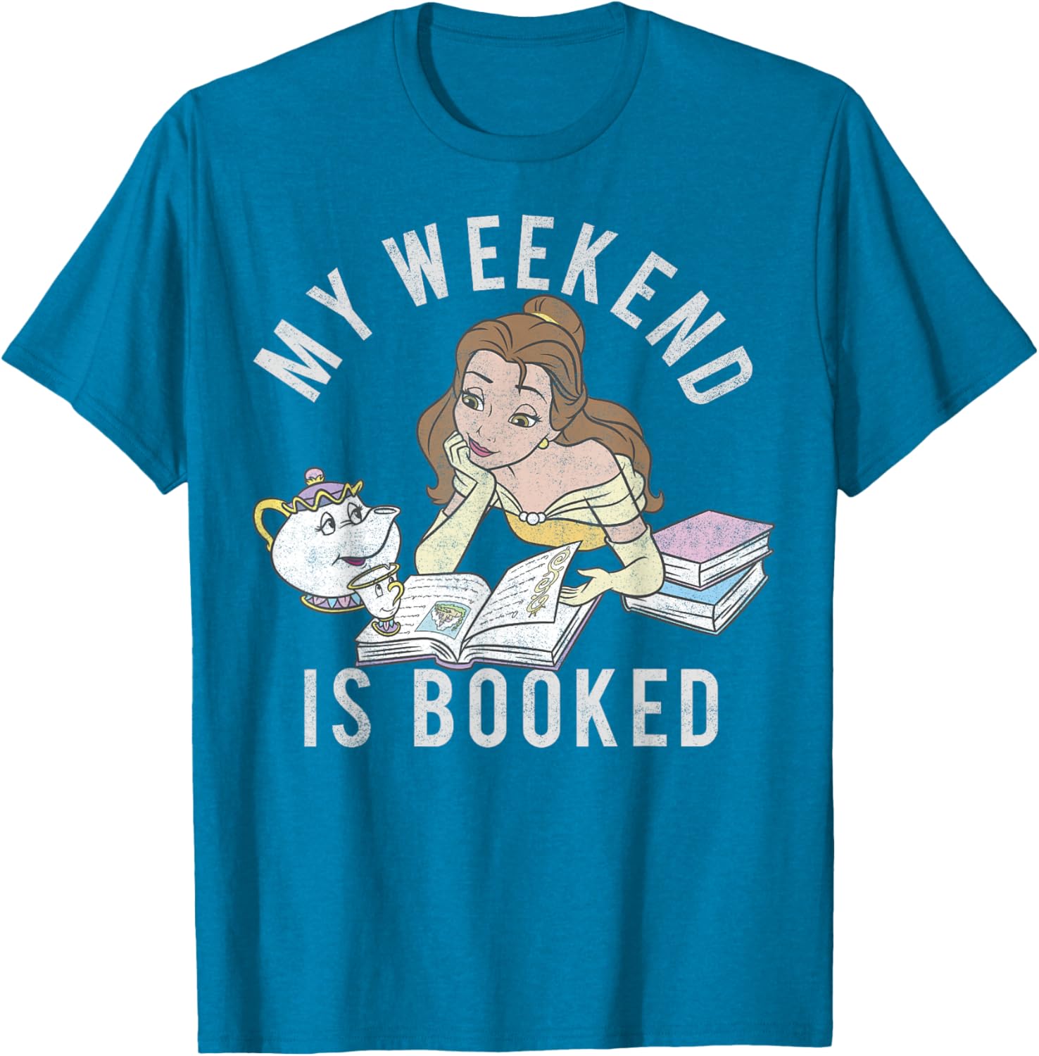 Disney Beauty and the Beast Belle My Weekend Is Booked T-Shirt Small - 7