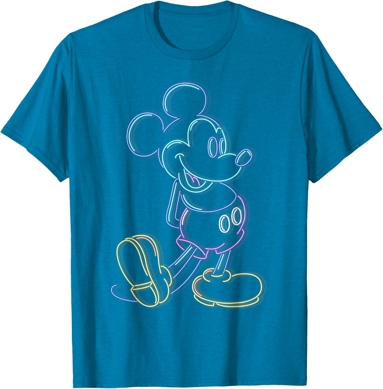 Disney Mickey Mouse Neon Line Portrait T-Shirt for Kids and Adults - 10
