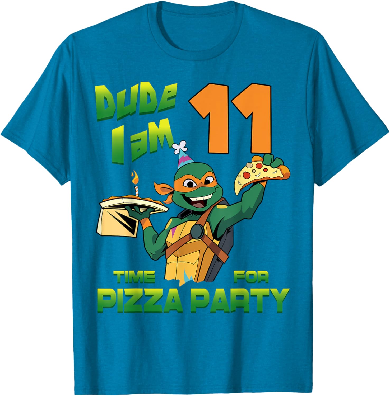 Mademark Teenage Mutant Ninja Turtles Mikey Pizza Birthday T-Shirt - 10