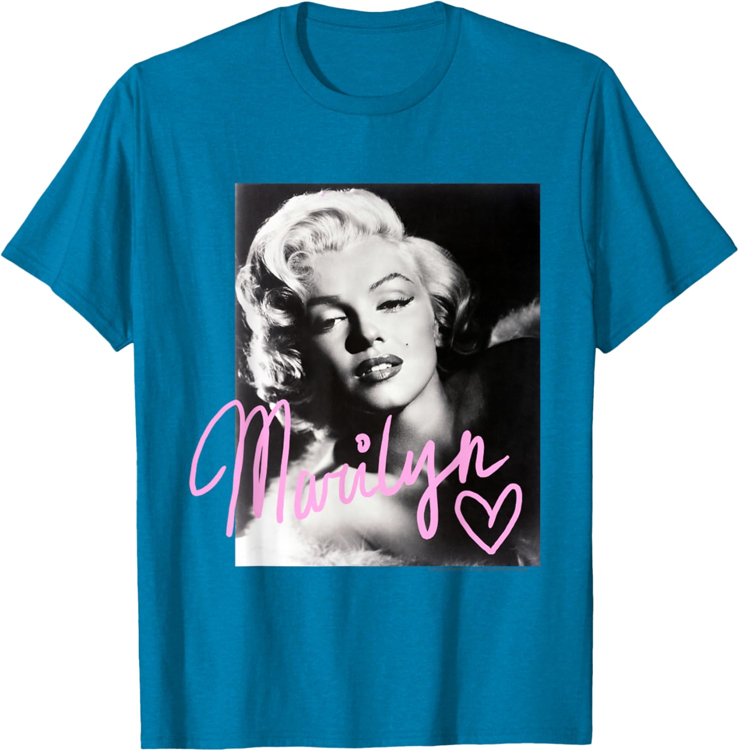 Marilyn Monroe Black and White T-Shirt with Pink Handwriting Design - 4