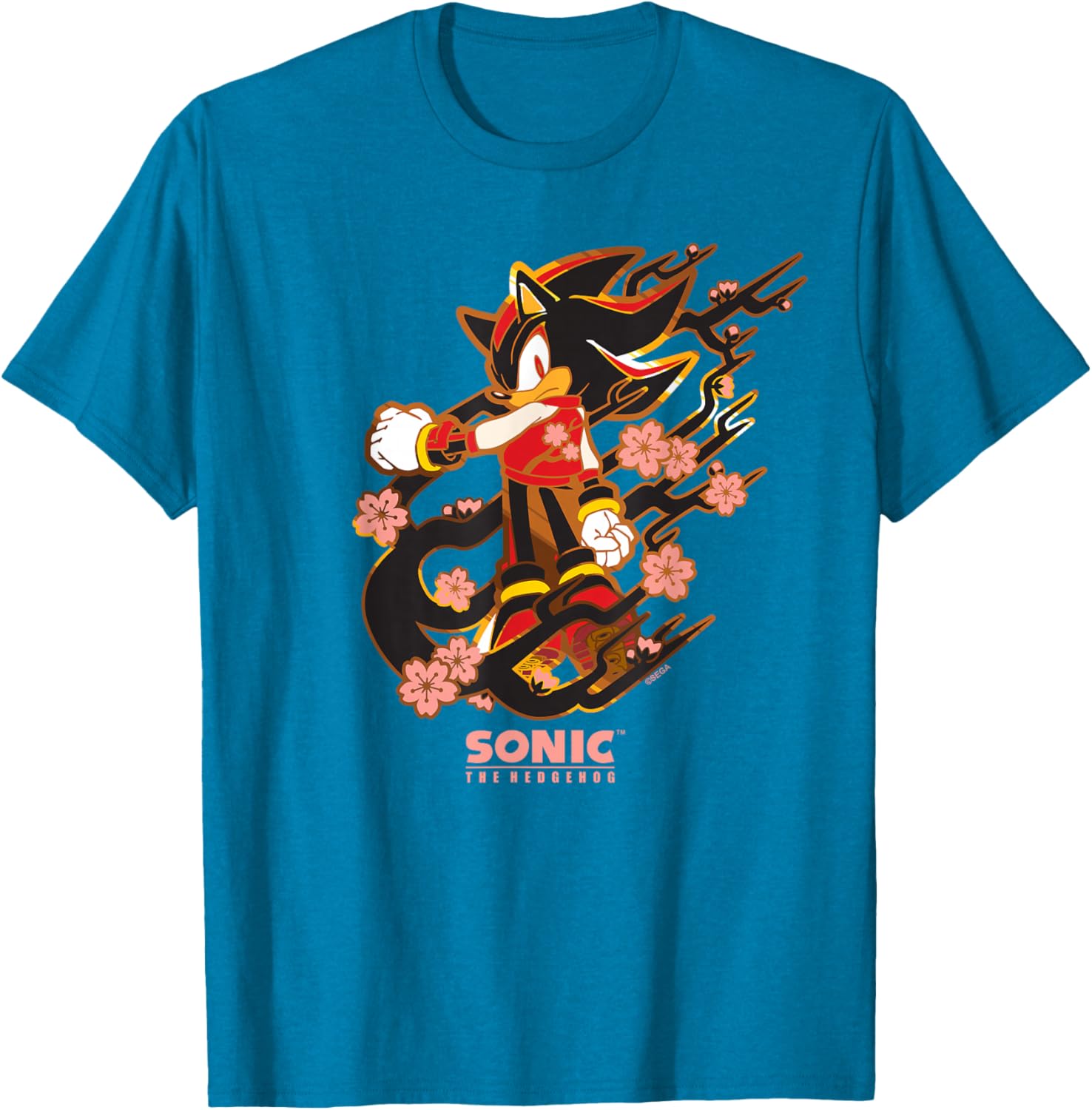 Sonic the Hedgehog Shadow T-Shirt with Cherry Blossoms Design - 19