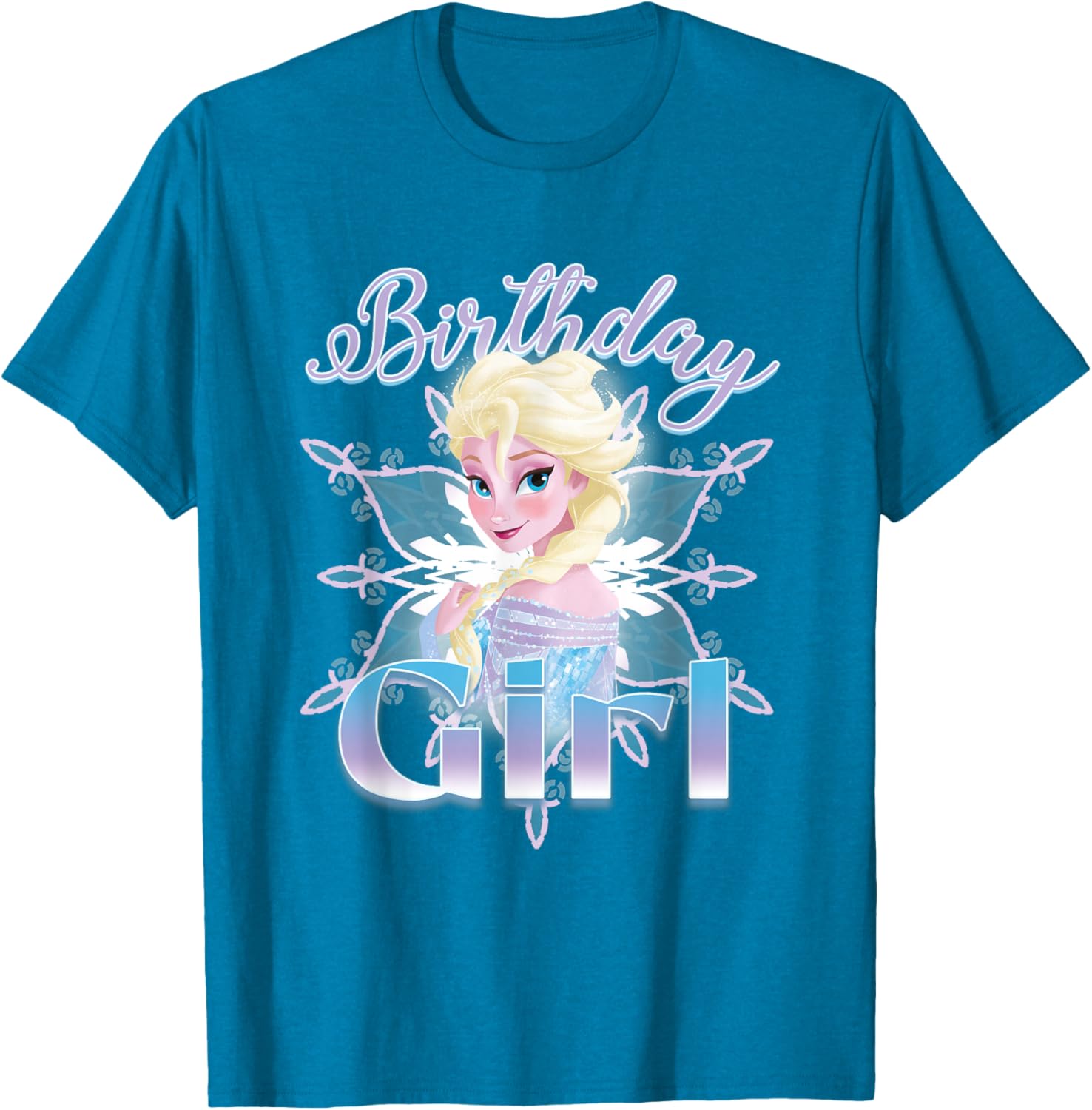 Disney Frozen Elsa Birthday Girl T-Shirt for Girls - Cute Graphic Tee - 4