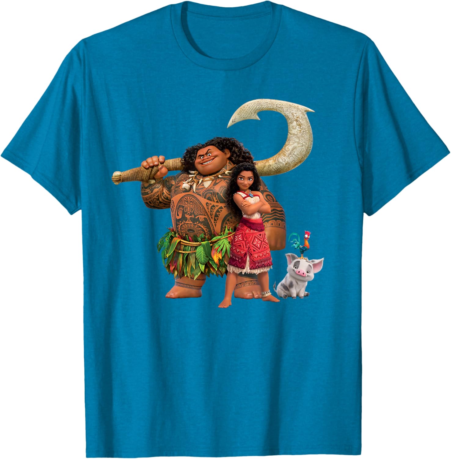 Disney Moana Adventure T-Shirt with Maui Pua Heihei for Kids - 5