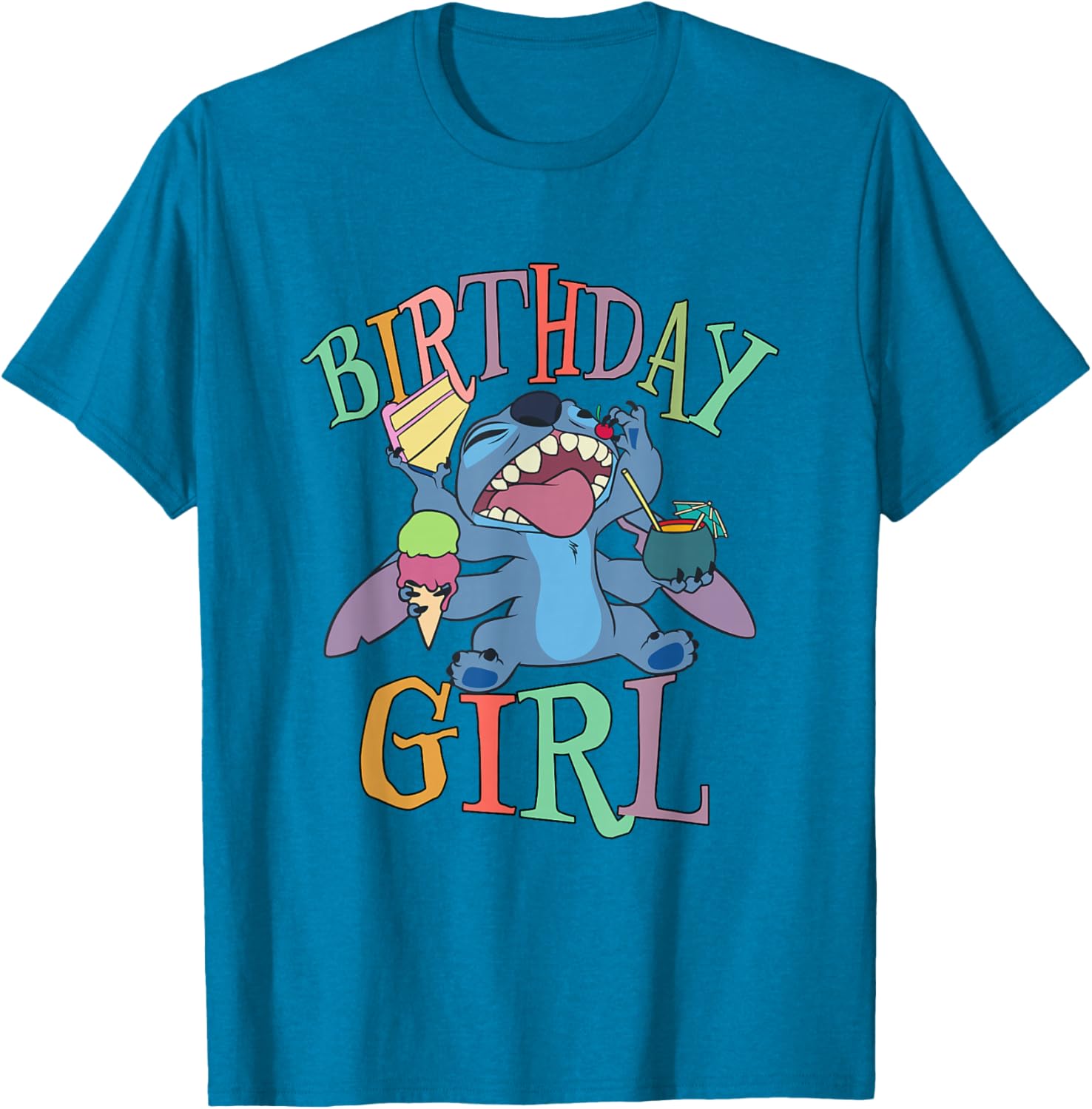 Disney Lilo & Stitch Birthday Girl Retro Stitch T-Shirt for Fun Celebrations - 5