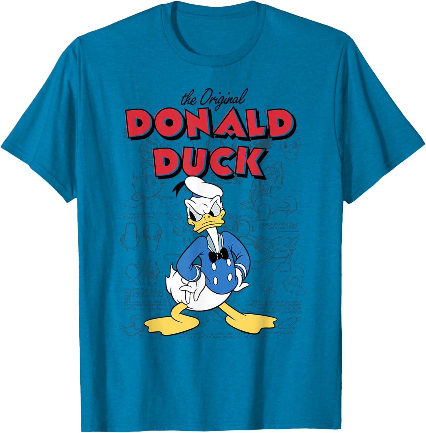 Mickey and Friends Donald Duck Sketch T-Shirt for Fun Disney Fans - 9