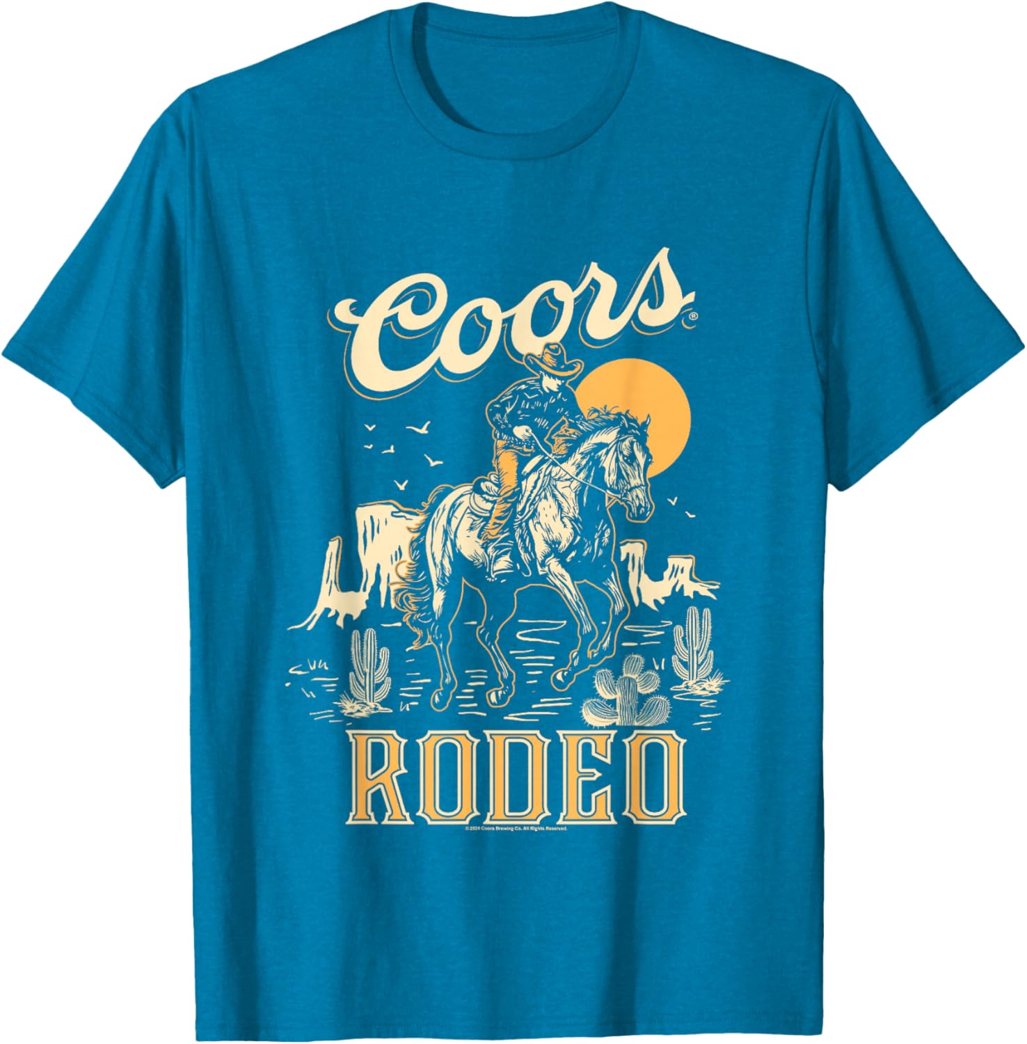 Coors Brewing Company Rodeo Vintage Big Chest Poster T-Shirt for Fans - 1