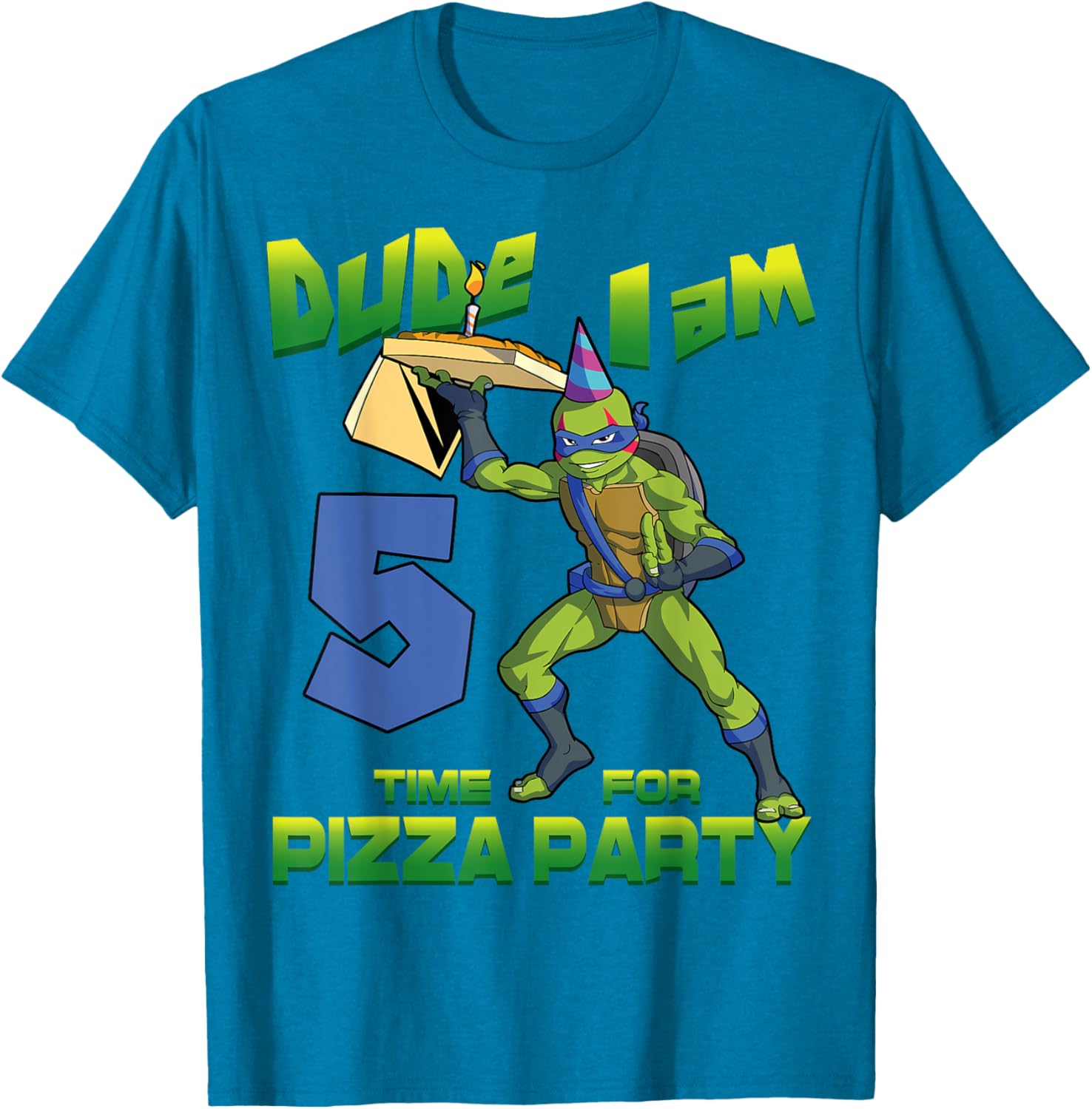 Mademark Teenage Mutant Ninja Turtles Leo Pizza Birthday T-Shirt for Kids - 18