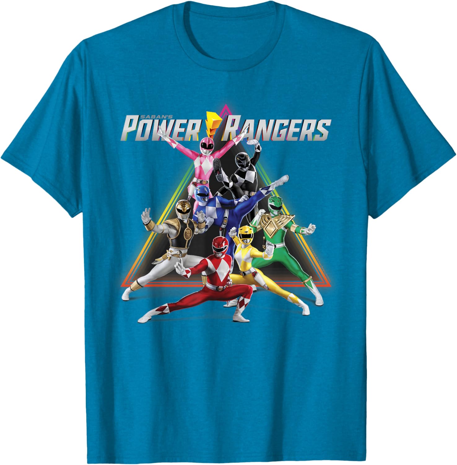 Power Rangers Rainbow Pyramid Retro T-Shirt for Fans and Collectors - 2
