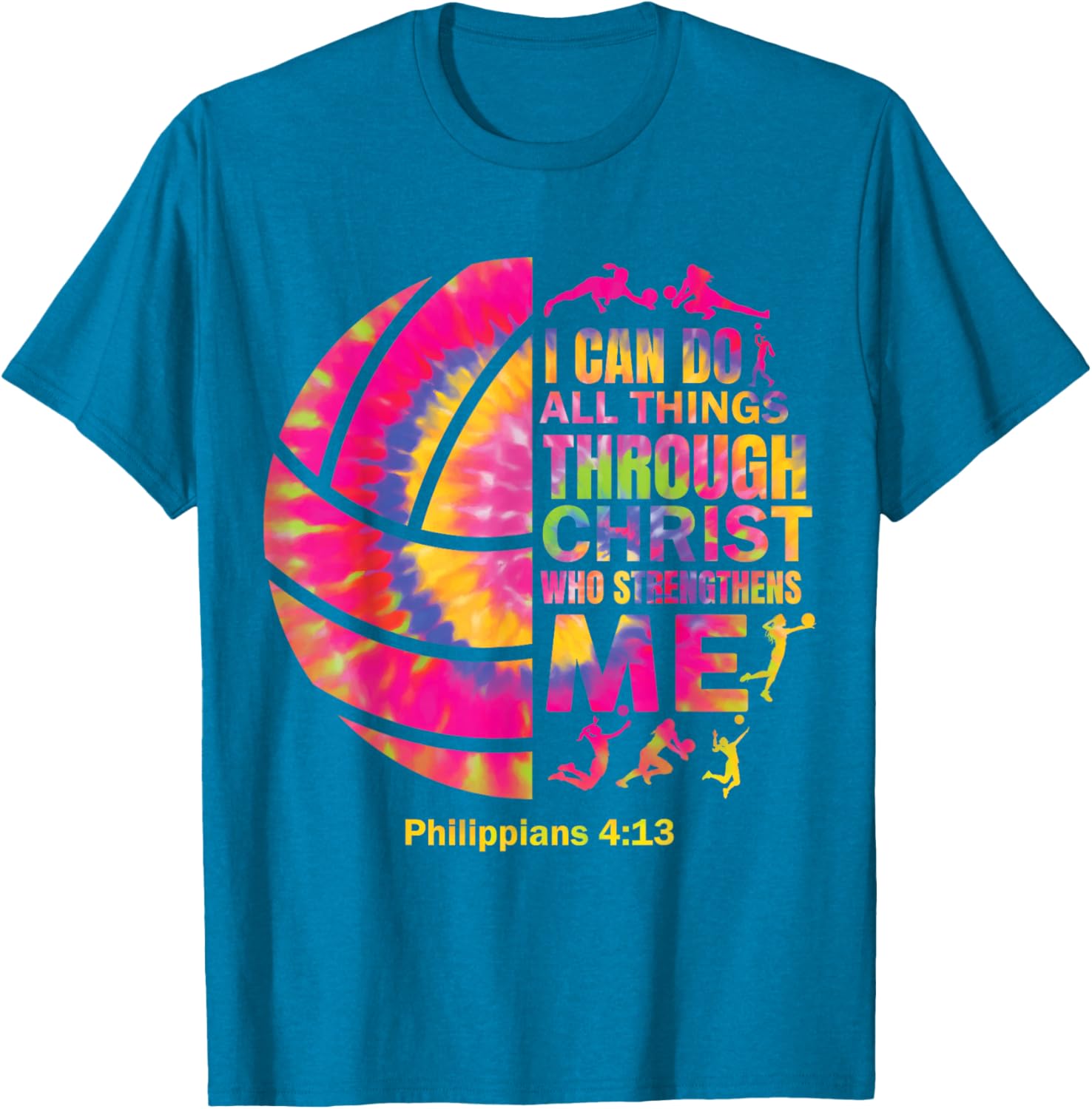 Christian Tie Dye Volleyball T-Shirt for Teen Girls and Women - 9