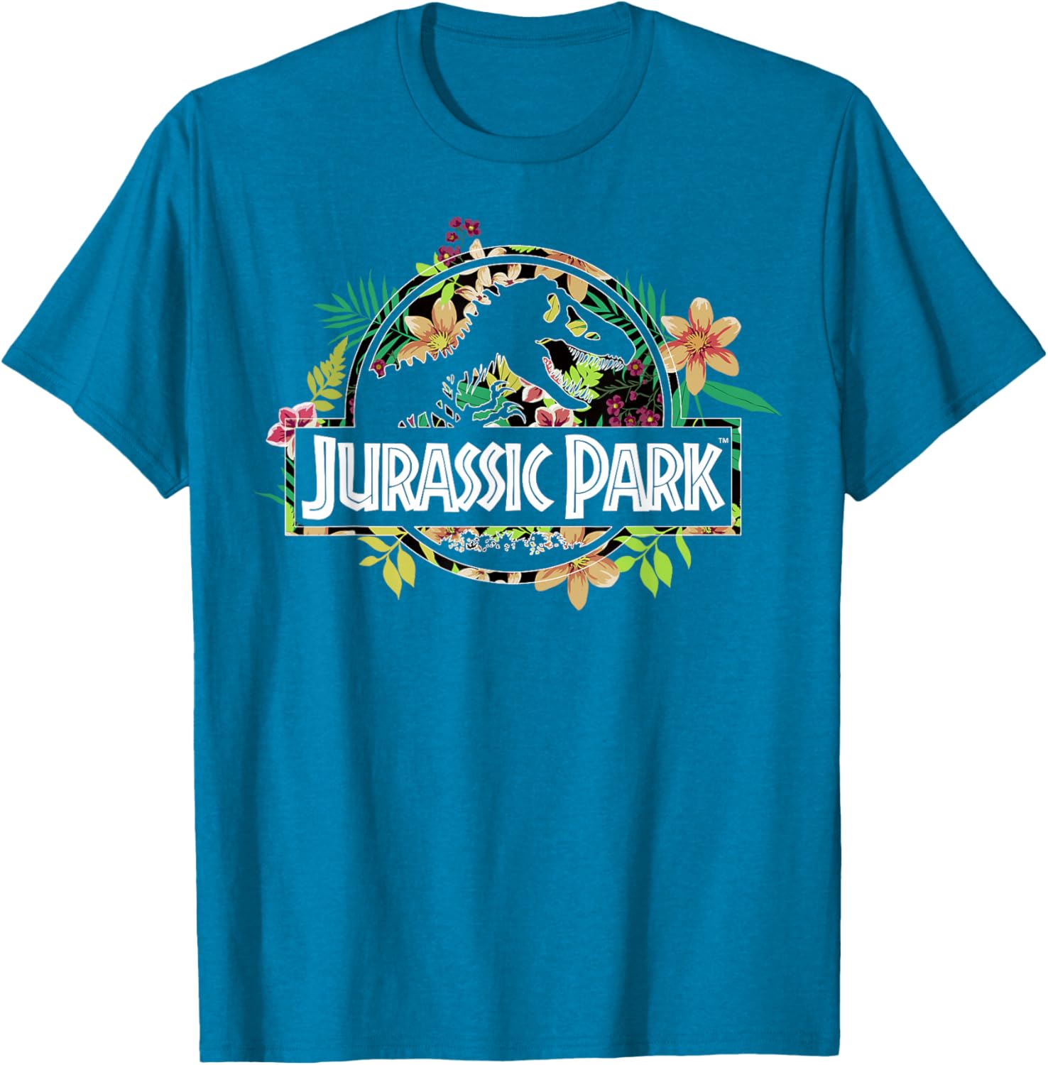 Jurassic Park Tropical Floral Fossil Logo Graphic T-Shirt for Men and Women - 4