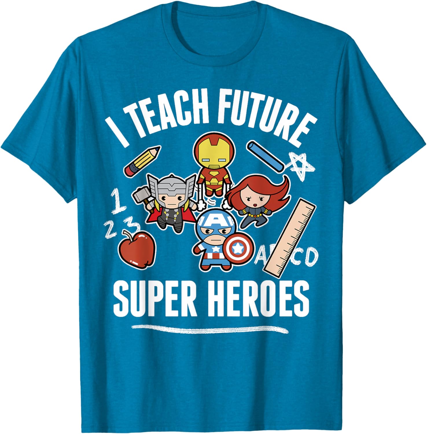 Marvel Avengers Classic I Teach Super Heroes Graphic T-Shirt for Fans - 13