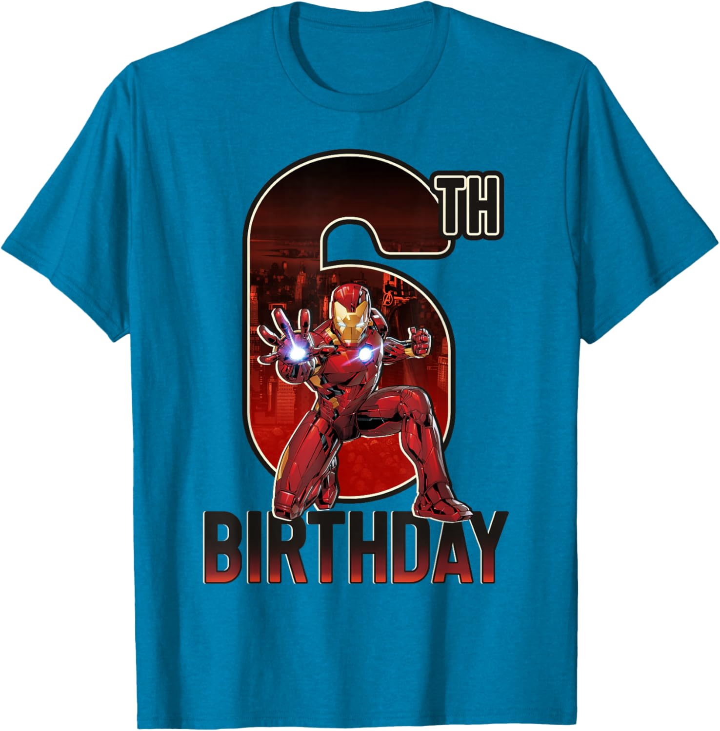 Marvel Iron Man 6th Birthday Graphic T-Shirt for Kids Action Pose - 3