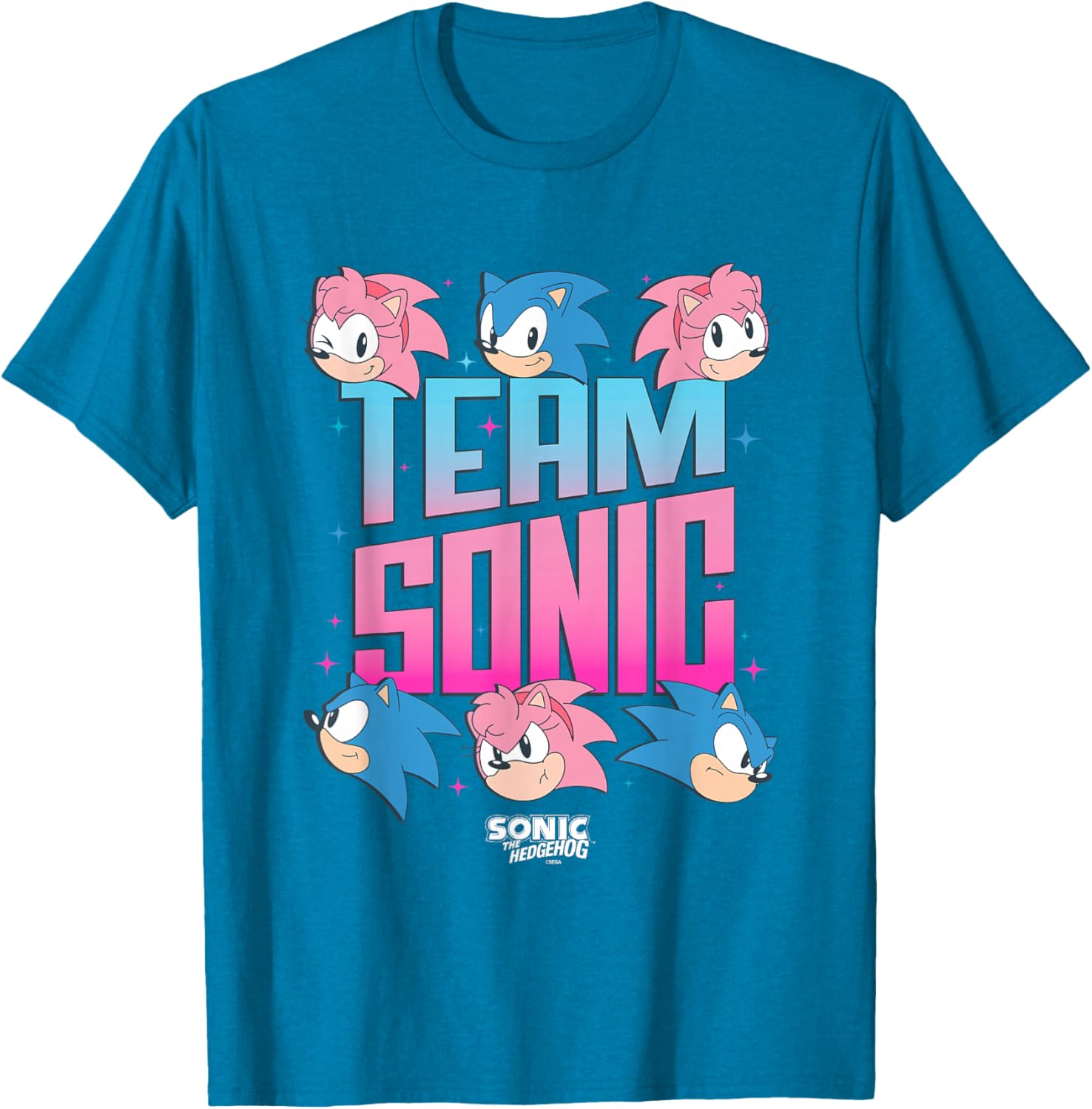 Sonic The Hedgehog Team Amy Rose Retro Logo T-Shirt for Fans - 12