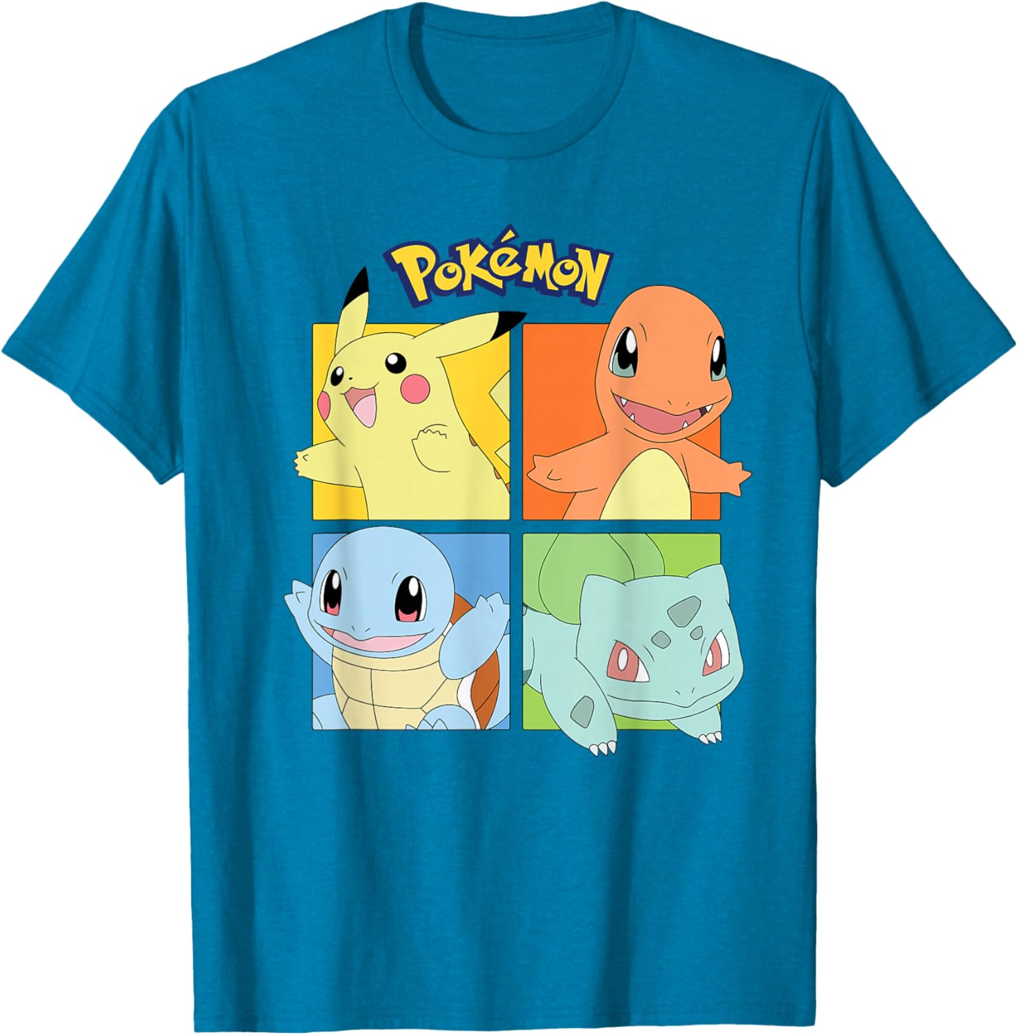 Kanto Region Pokémon T-Shirt Featuring Pikachu Charmander Squirtle Bulbasaur - 11