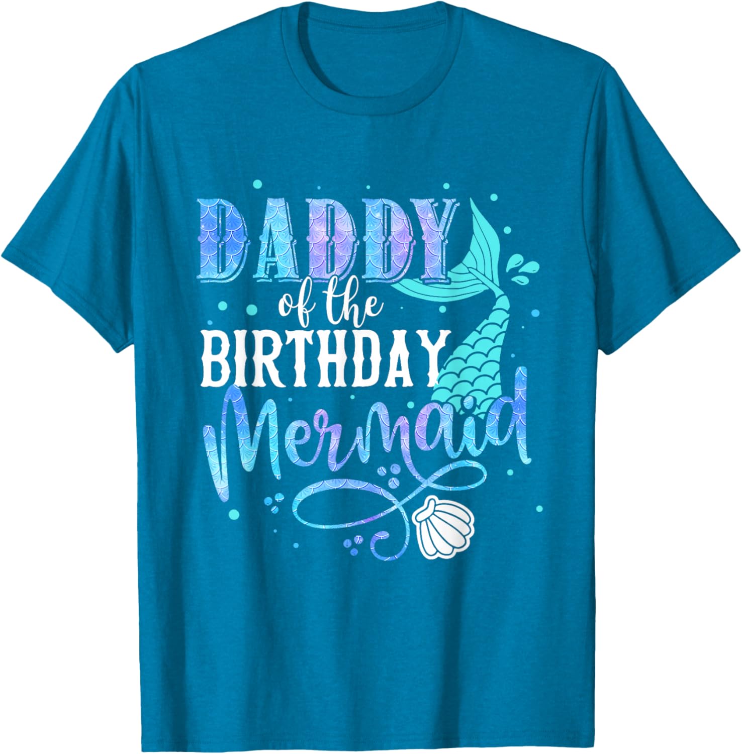 Daddy of the Birthday Mermaid Family Matching Papa T-Shirt for Dads - 22