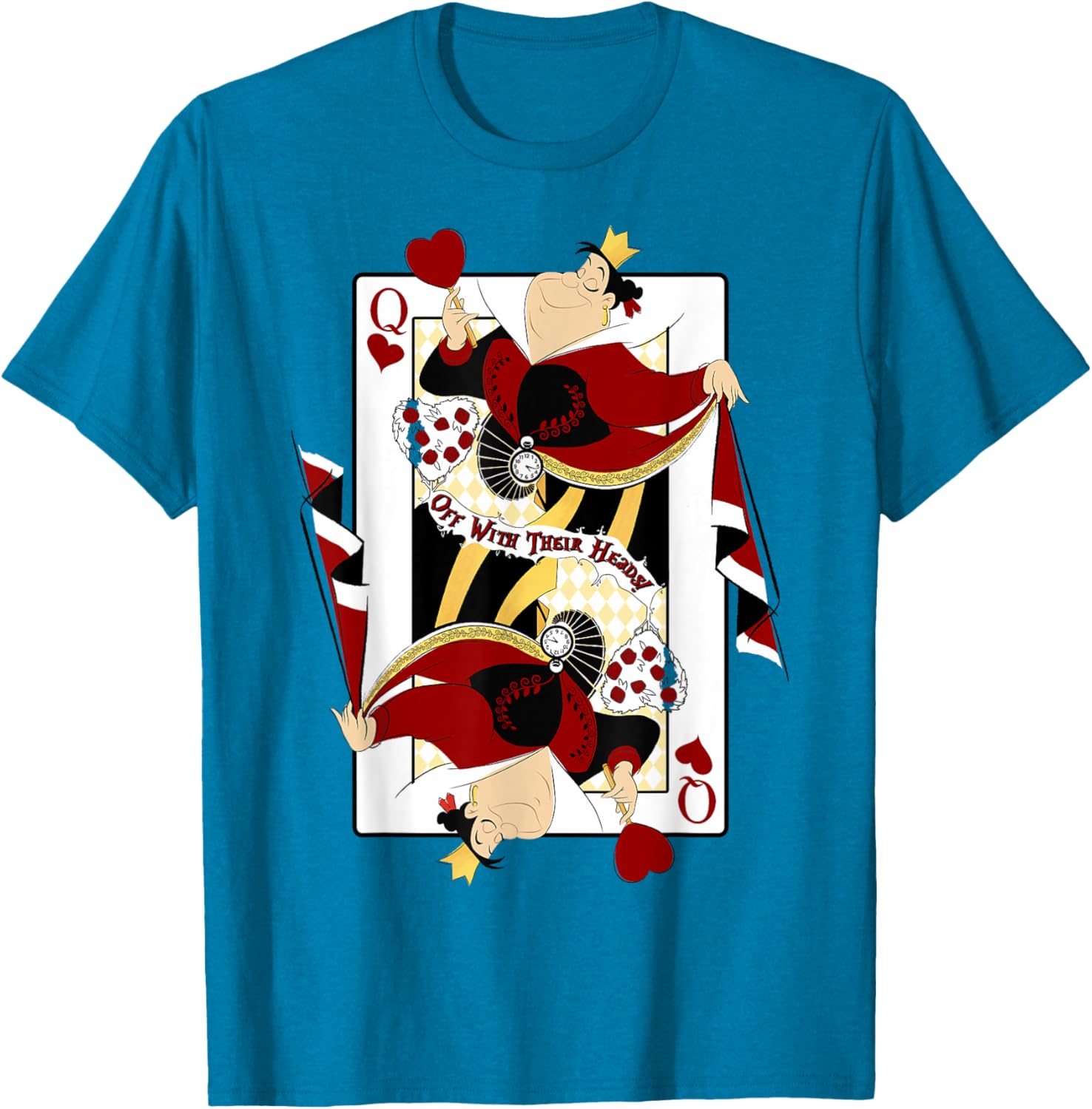 Queen of Hearts Playing Card T-Shirt for Disney Alice in Wonderland Fans - 3