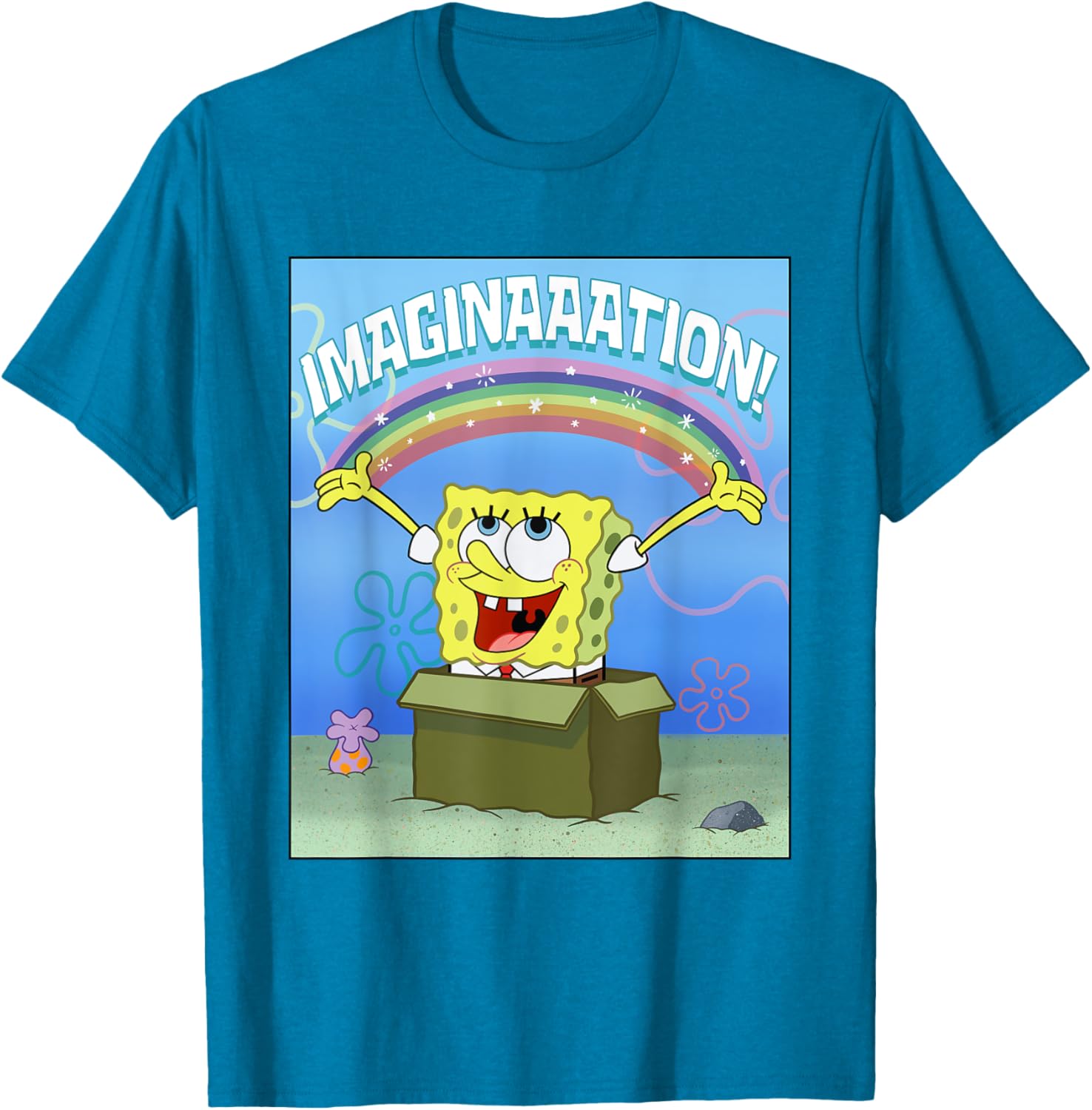 Mademark SpongeBob SquarePants Imaginaaation Box Funny T-Shirt for All Ages - 13