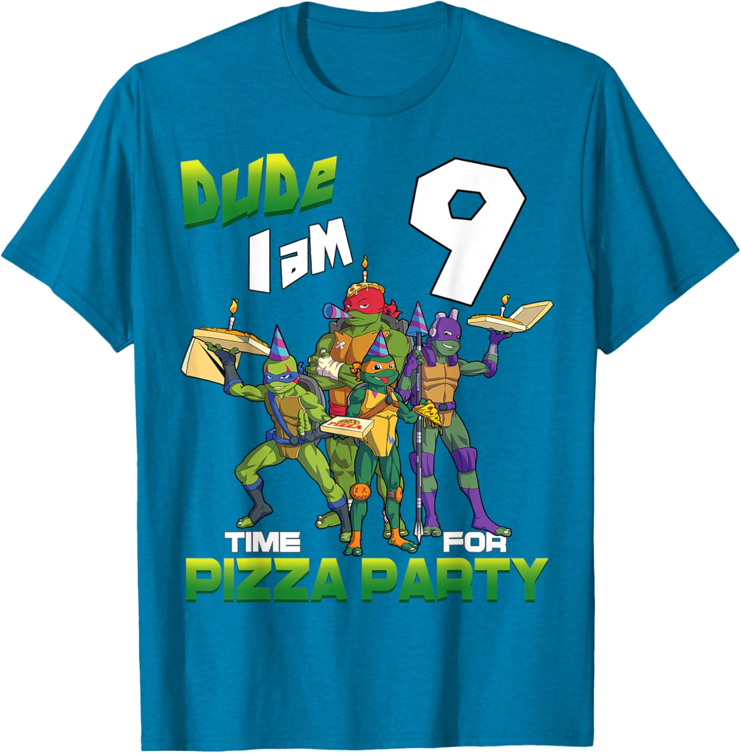 Mademark Teenage Mutant Ninja Turtles Pizza Party T-Shirt for 9-Year-Olds - 4