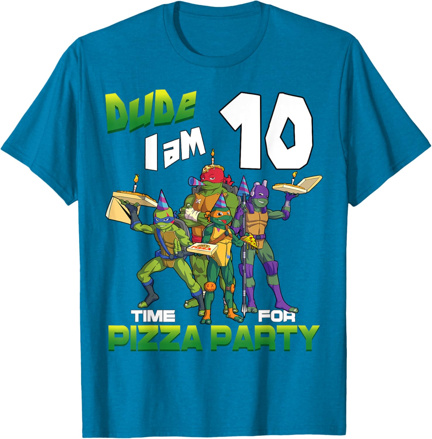 Mademark TMNT Pizza Birthday T-Shirt for 10 Year Olds - Fun Kids Tee - 3