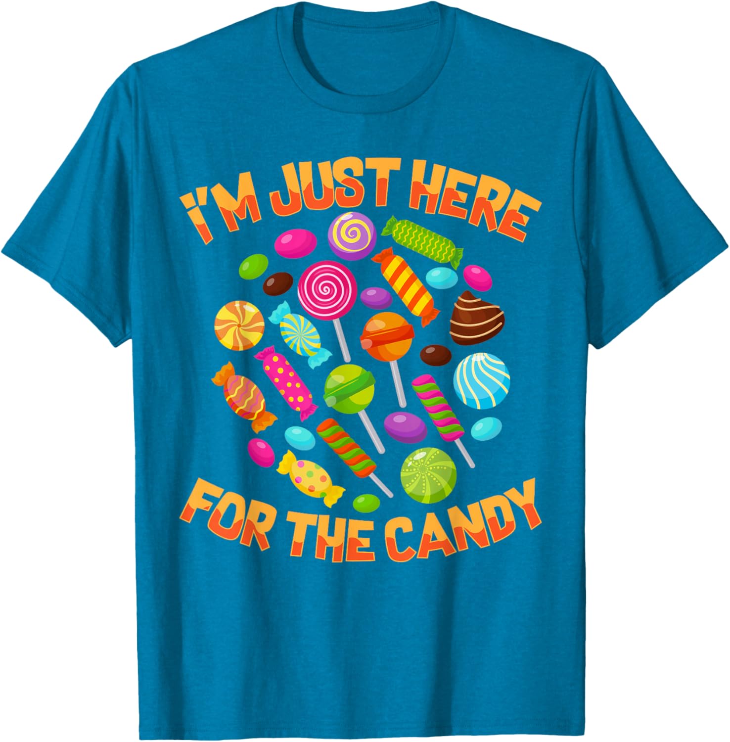Funny I'm Just Here For The Candy Halloween Pun T-Shirt for Adults - 22