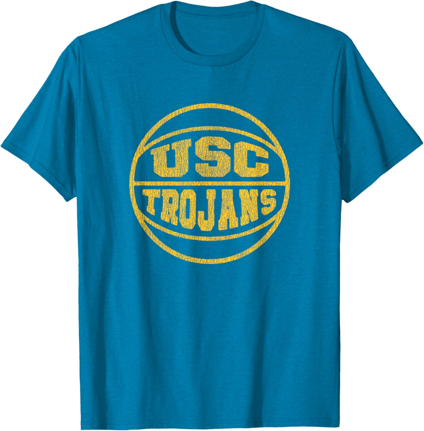 USC Trojans Vintage 70s Style Distressed Basketball T-Shirt for Fans - 1