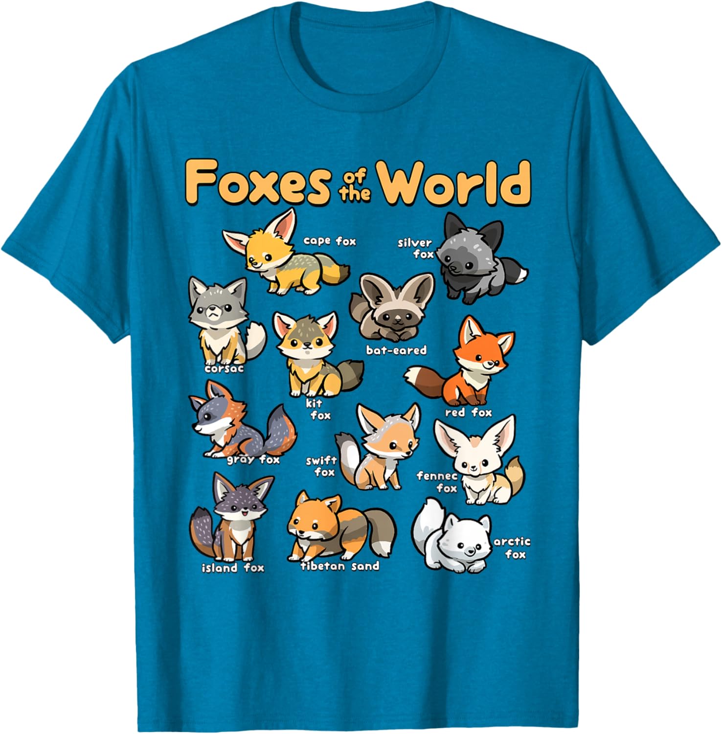 Kawaii Fox Lover T-Shirt for Animal Lovers - Fun Educational Design - 14