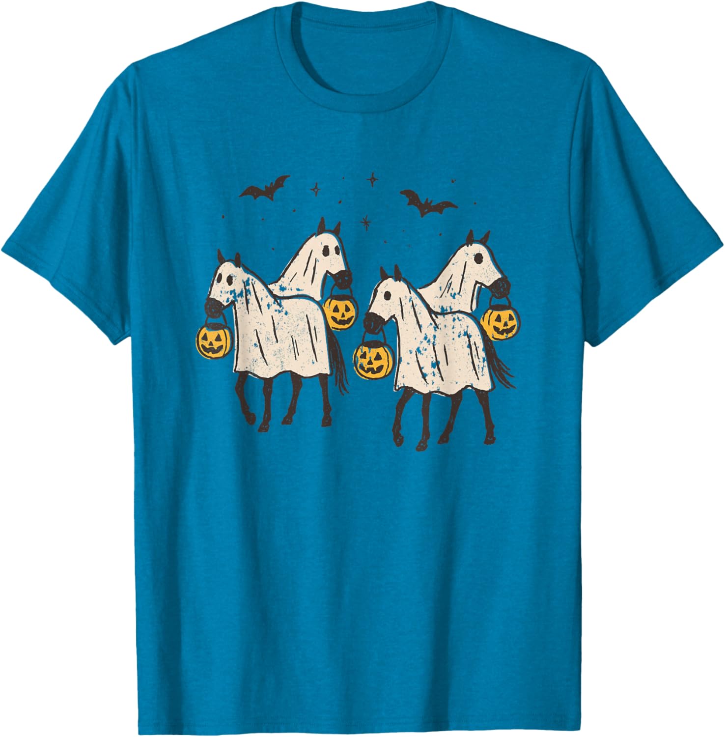 Cute Ghost Horses Halloween Trick or Treat T-Shirt for Kids and Adults - 15