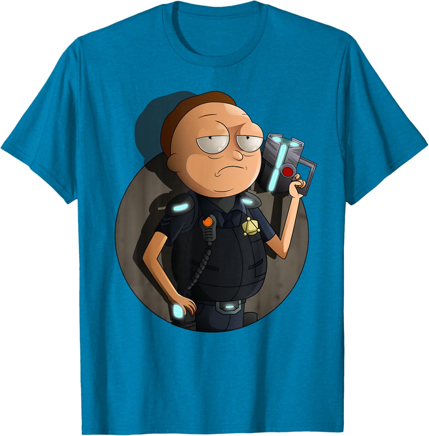 Mademark x Rick and Morty Cop Morty T-Shirt Stylish Graphic Tee - 17