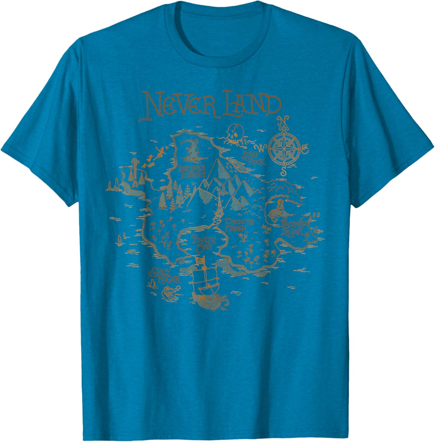 Disney Peter Pan Never Land Map Graphic T-Shirt for Adventure Lovers - 5