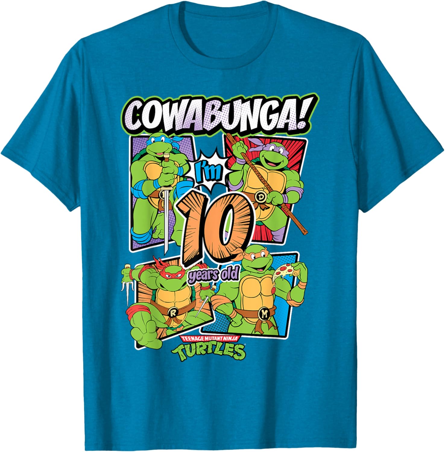 Cowabunga I'm 10 Years Old TMNT T-Shirt for Kids - Fun Birthday Apparel - 10