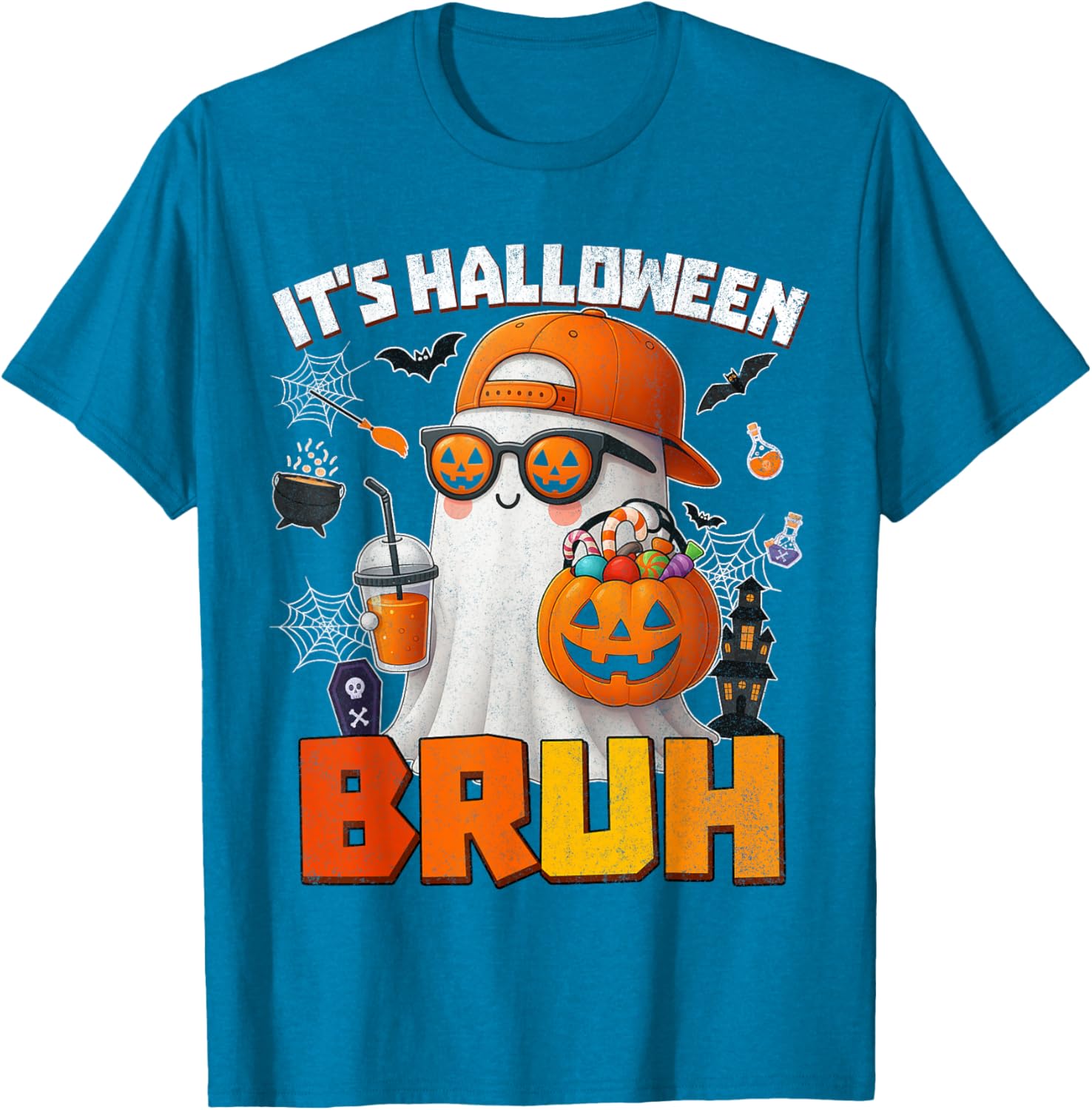 Funny Halloween Boo Ghost Pumpkin Costume T-Shirt for Kids and Men - 15