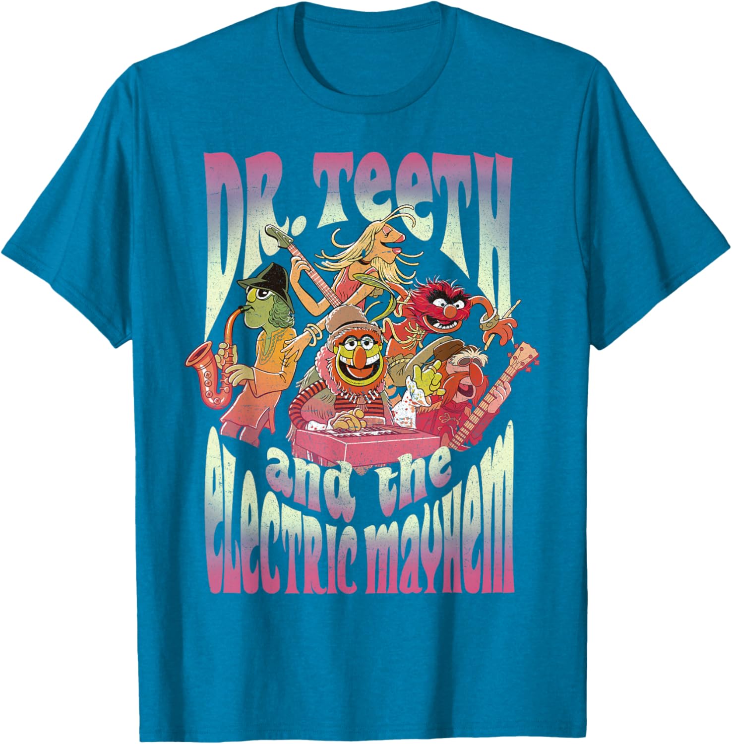 Disney Muppets Dr. Teeth Electric Mayhem T-Shirt Fun Graphic Tee - 5