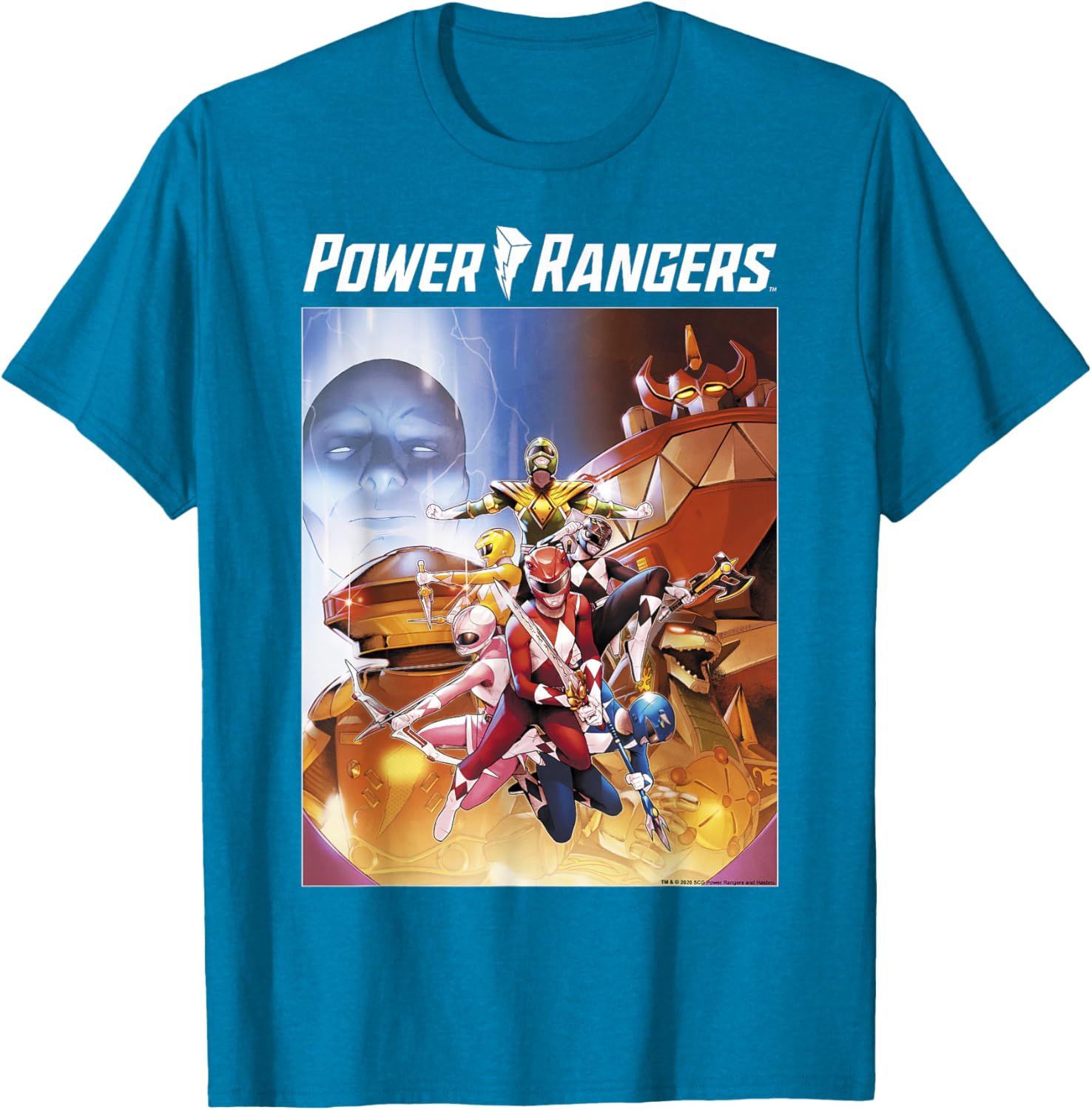 Power Rangers Rainbow Color Action Group Shot Poster T-Shirt for Fans - 7