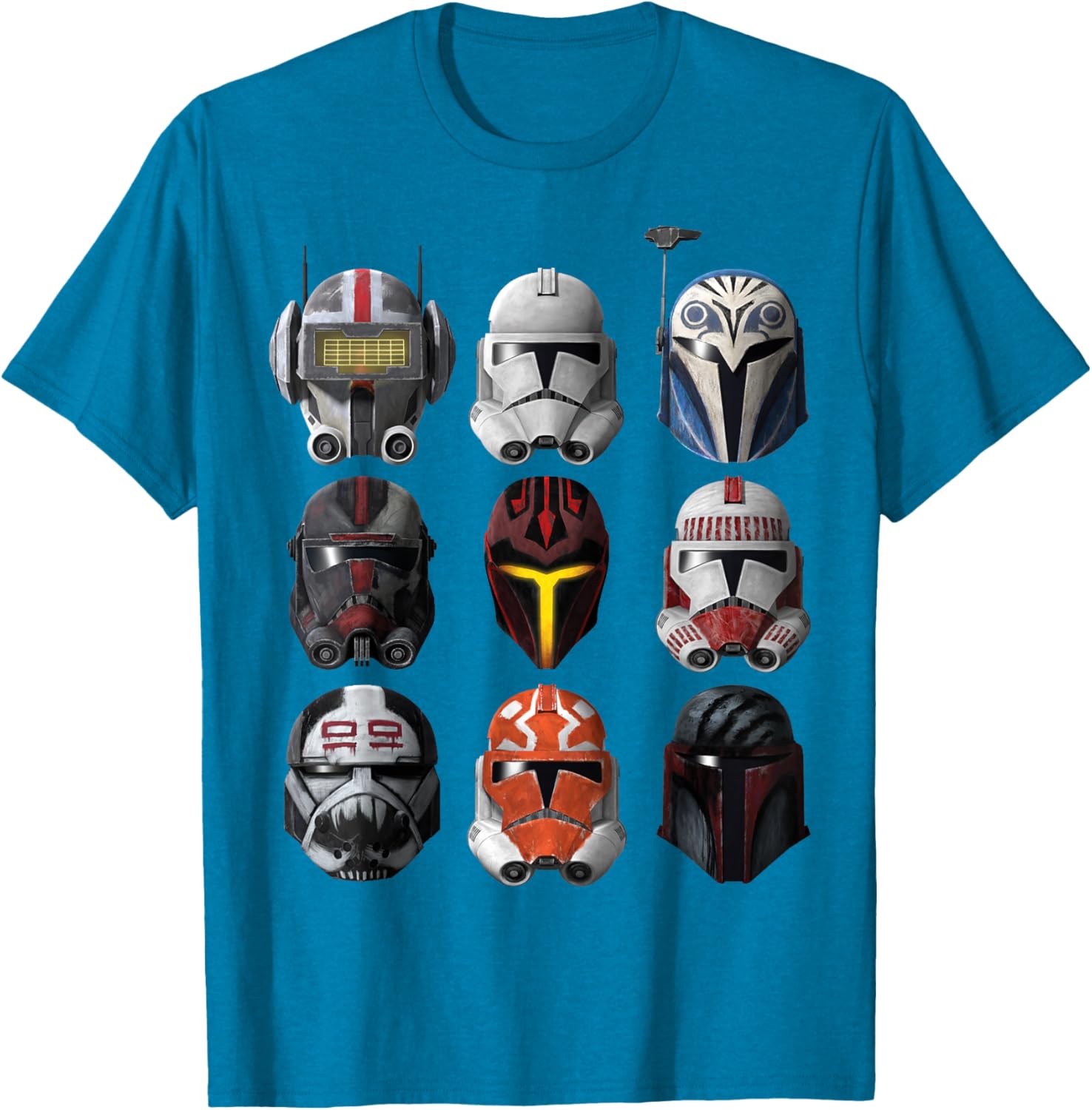 Star Wars Clone Wars Helmets T-Shirt for Fans and Collectors - 8