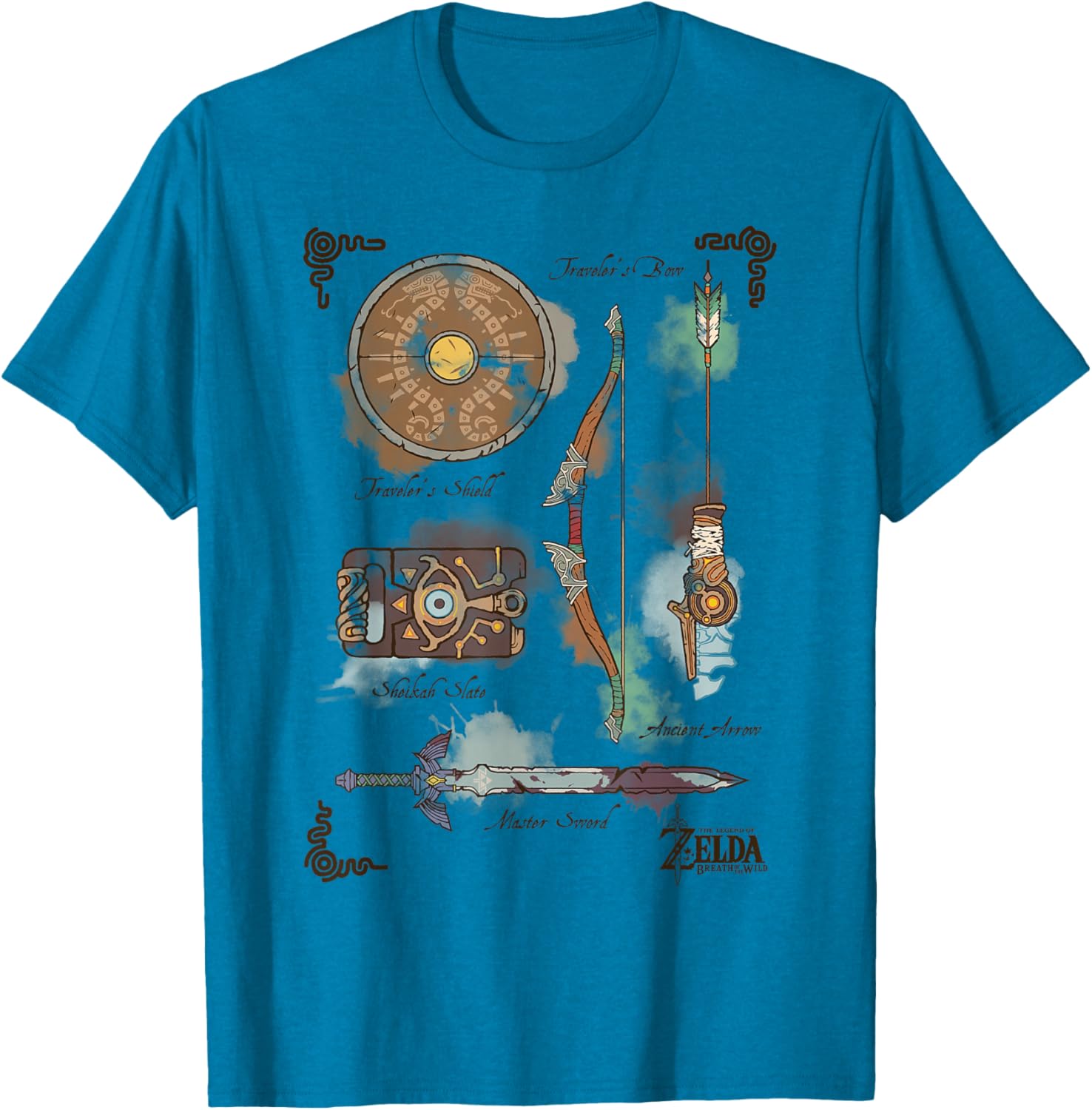 Zelda Breath of the Wild Link Inventory Graphic T-Shirt for Fans - 5