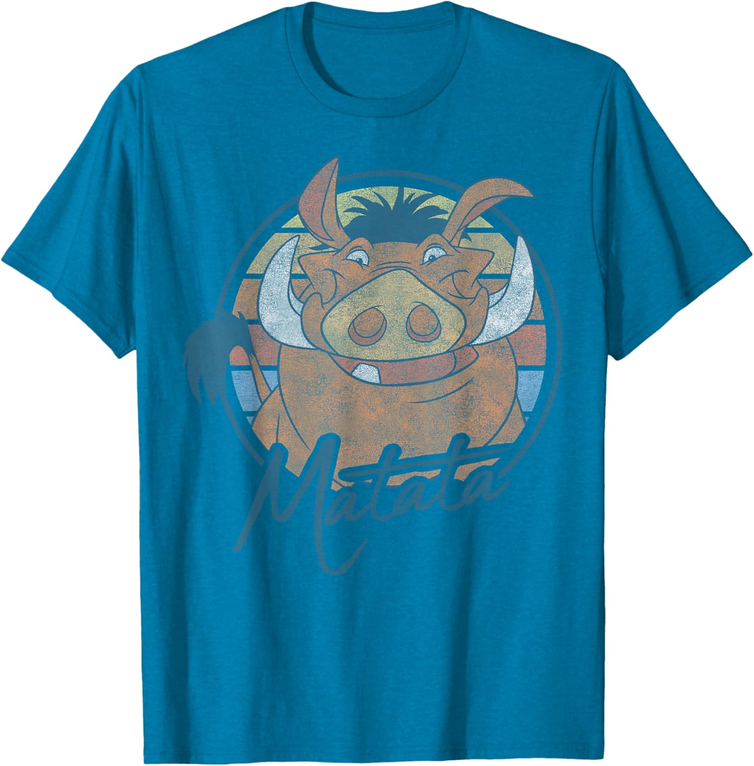 Disney The Lion King Pumbaa Matata Text Portrait T-Shirt for Kids and Adults - 5