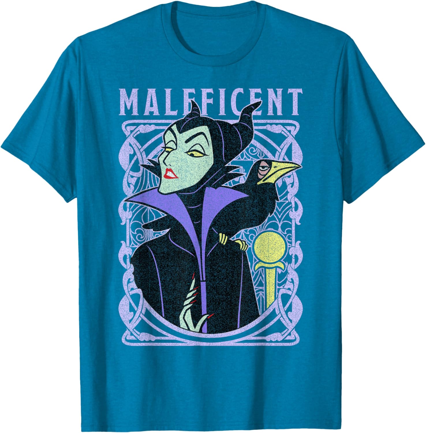 Disney Sleeping Beauty Maleficent Vintage Poster T-Shirt for Fans - 5