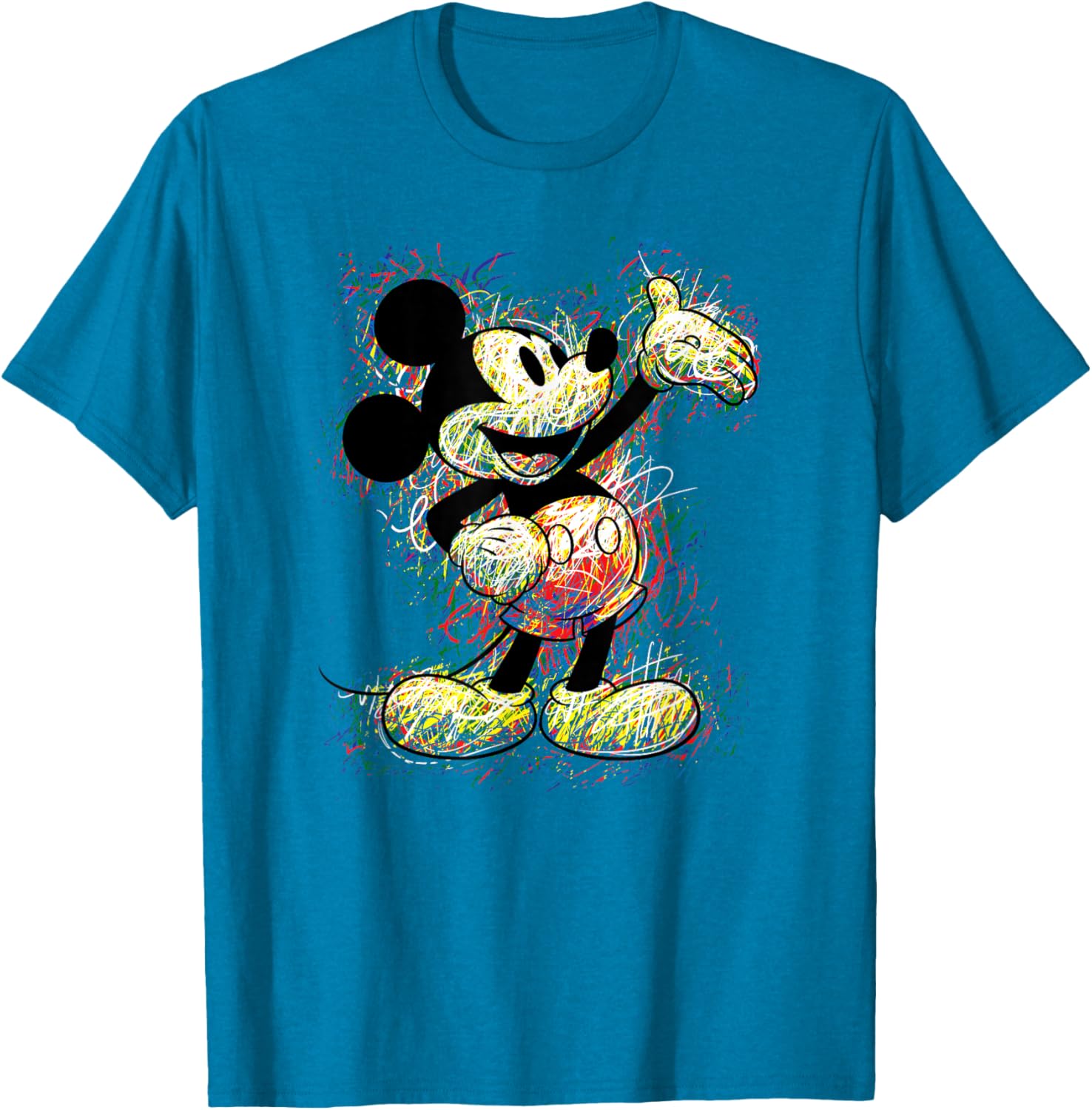 Disney Mickey Mouse Scribble T-Shirt for Kids and Adults - Fun Apparel - 8