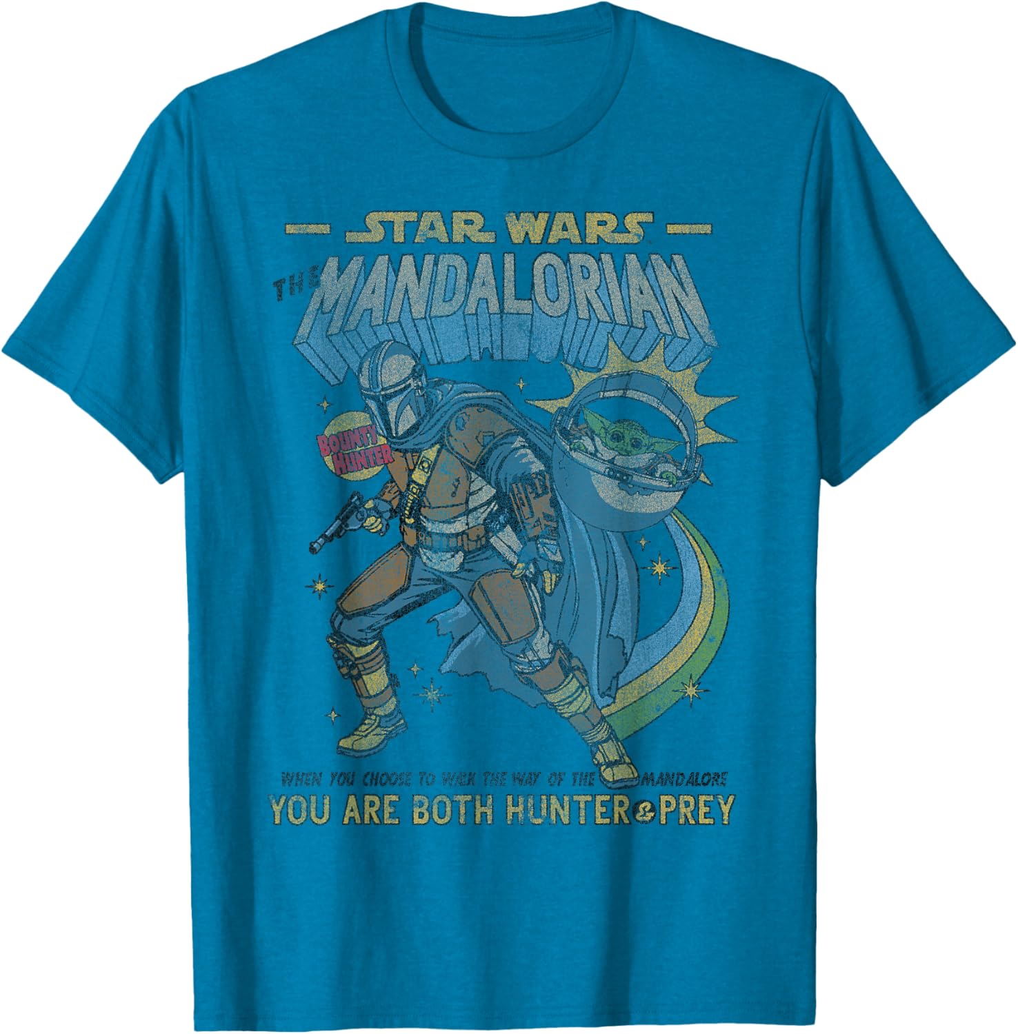 Mandalorian Comic Poster T-Shirt for Star Wars Fans - Stylish Tee Design - 1