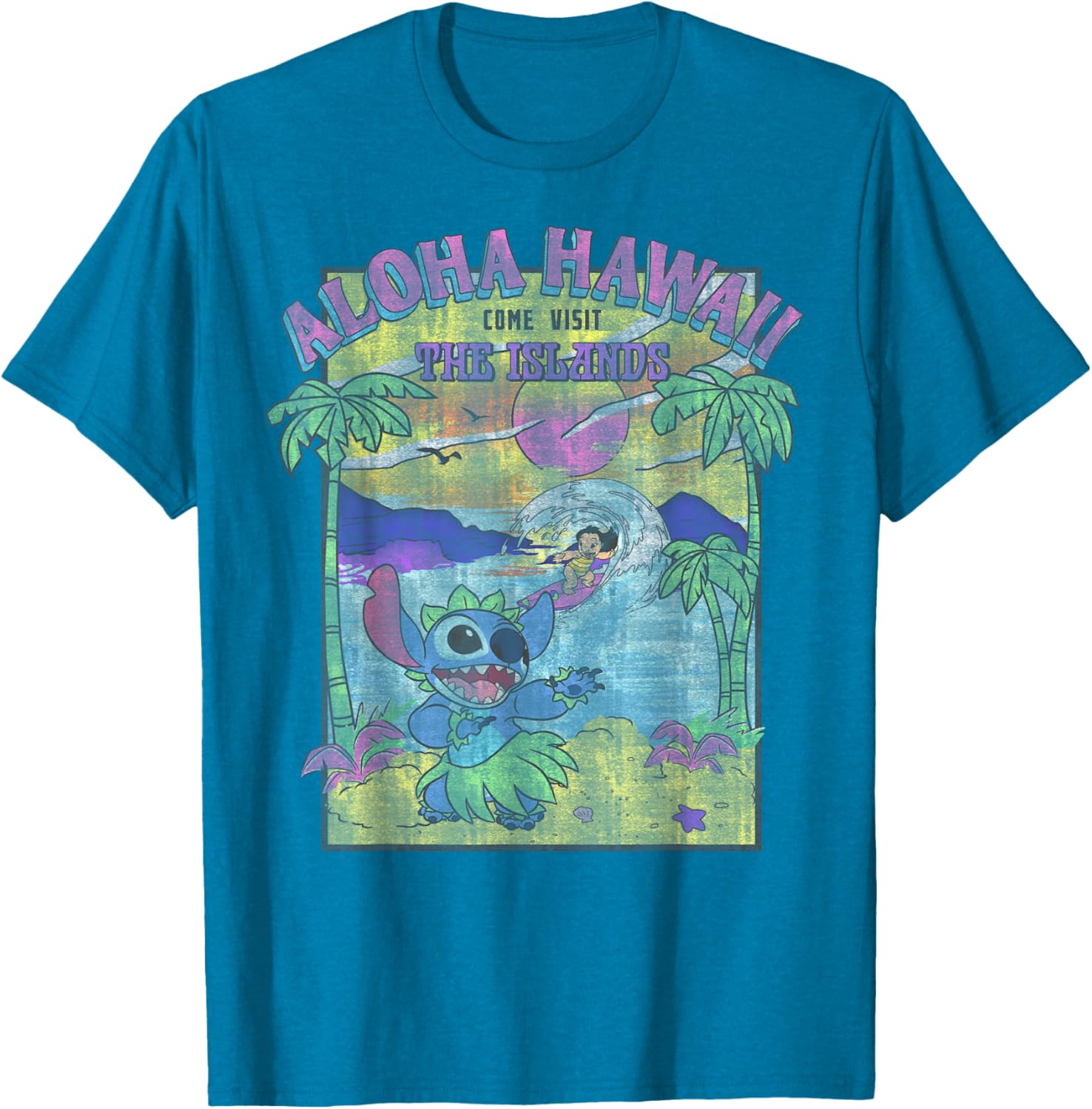 Disney Lilo & Stitch Aloha Hawaii Visit Islands T-Shirt for Fun Adventures - 1