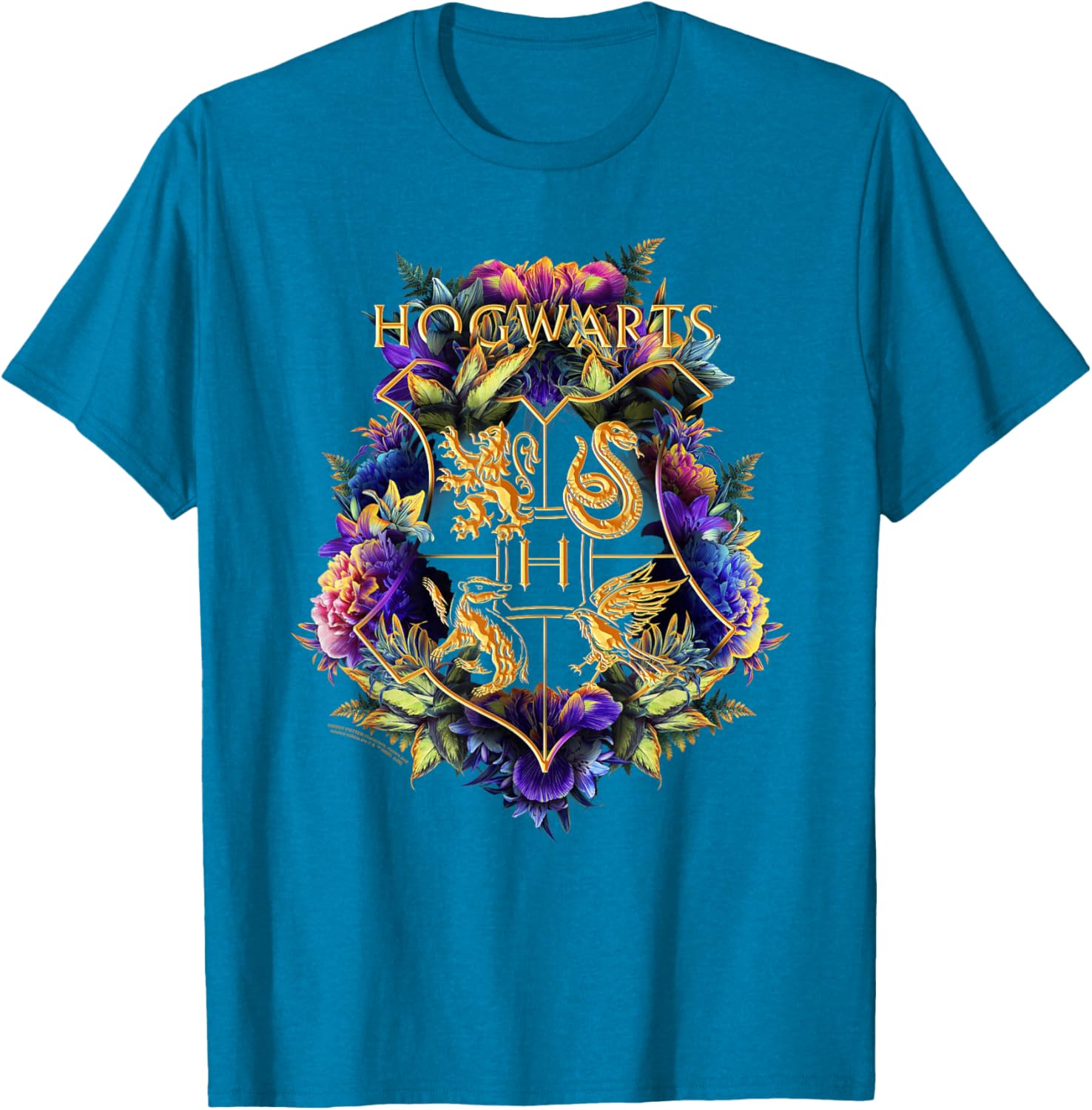 Harry Potter Hogwarts Floral Crest Long Sleeve T-Shirt for Fans - 5