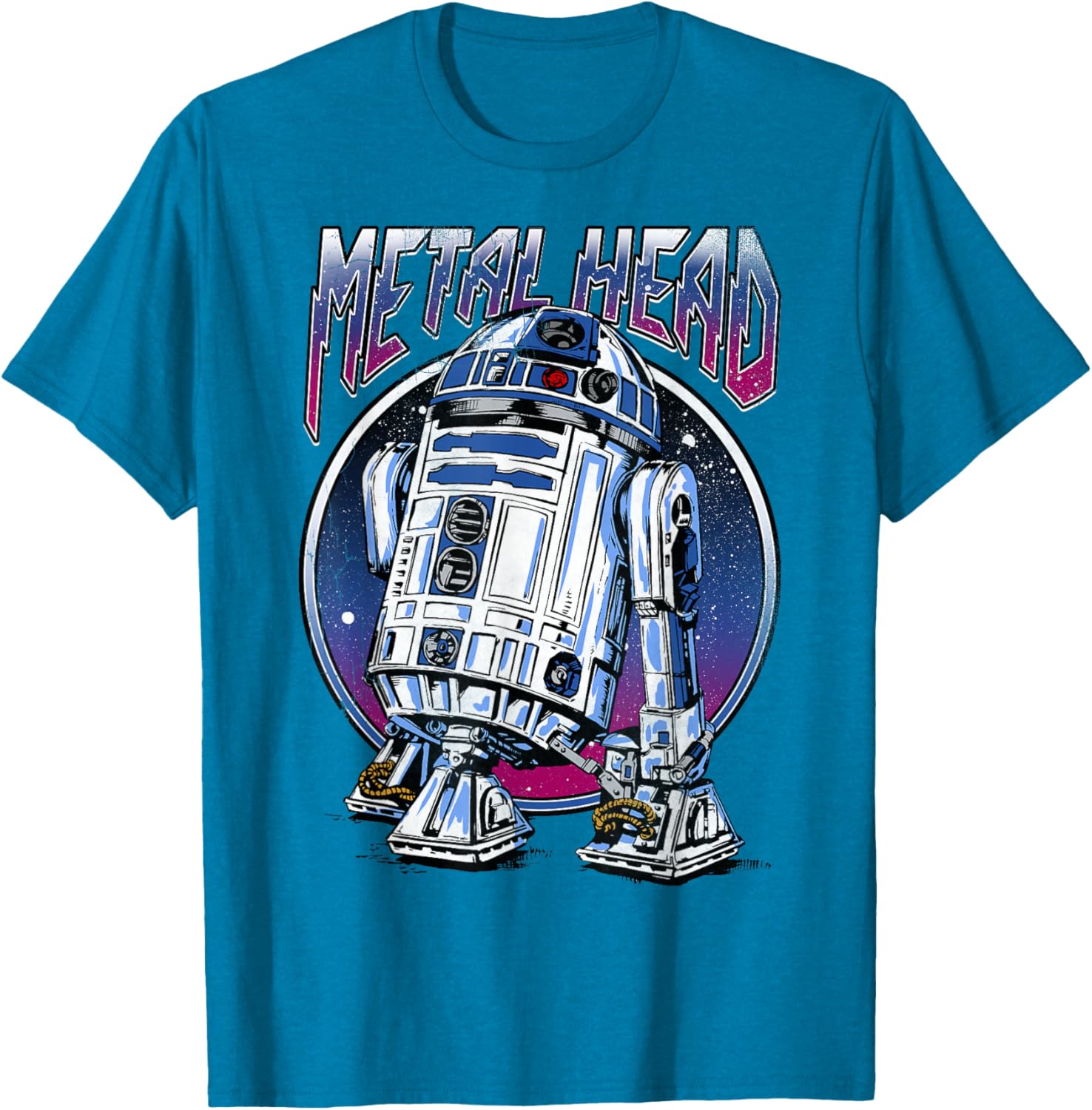 Vintage Star Wars R2D2 Metal Head T-Shirt for Disney Fans - 9