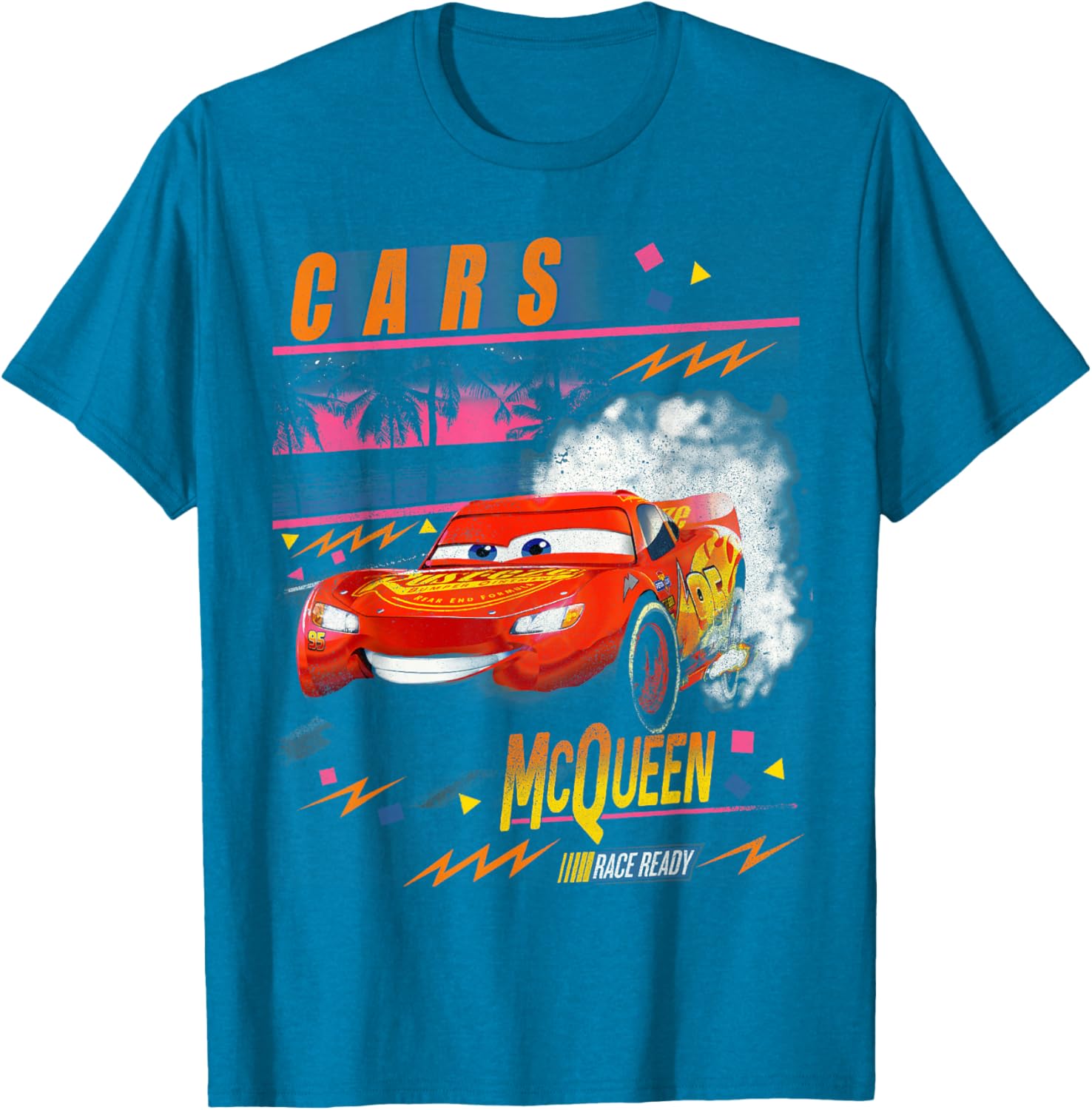 Disney Pixar Cars Lightning McQueen Sunset Palm Tree T-Shirt for Kids - 1